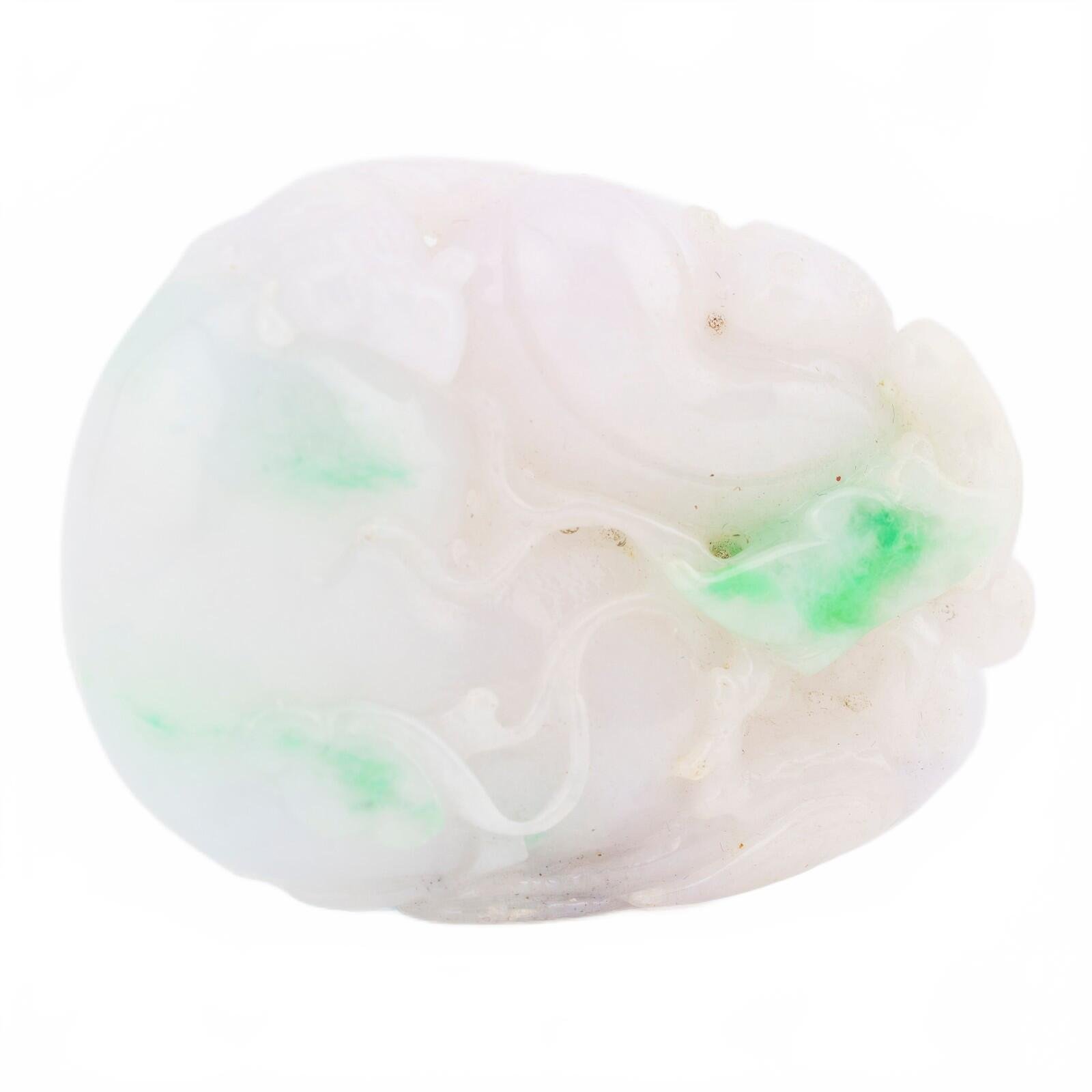 Chinese Jade White Pale Green Carved Gourd Squirrel Bird Qing Republic 20th C - Image 4