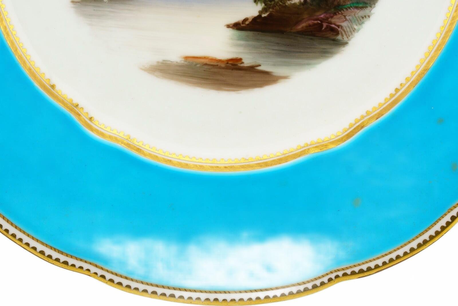 England Copeland Porcelain Plate Gilt Romantic Landscape Victorian Buttermere - Image 6