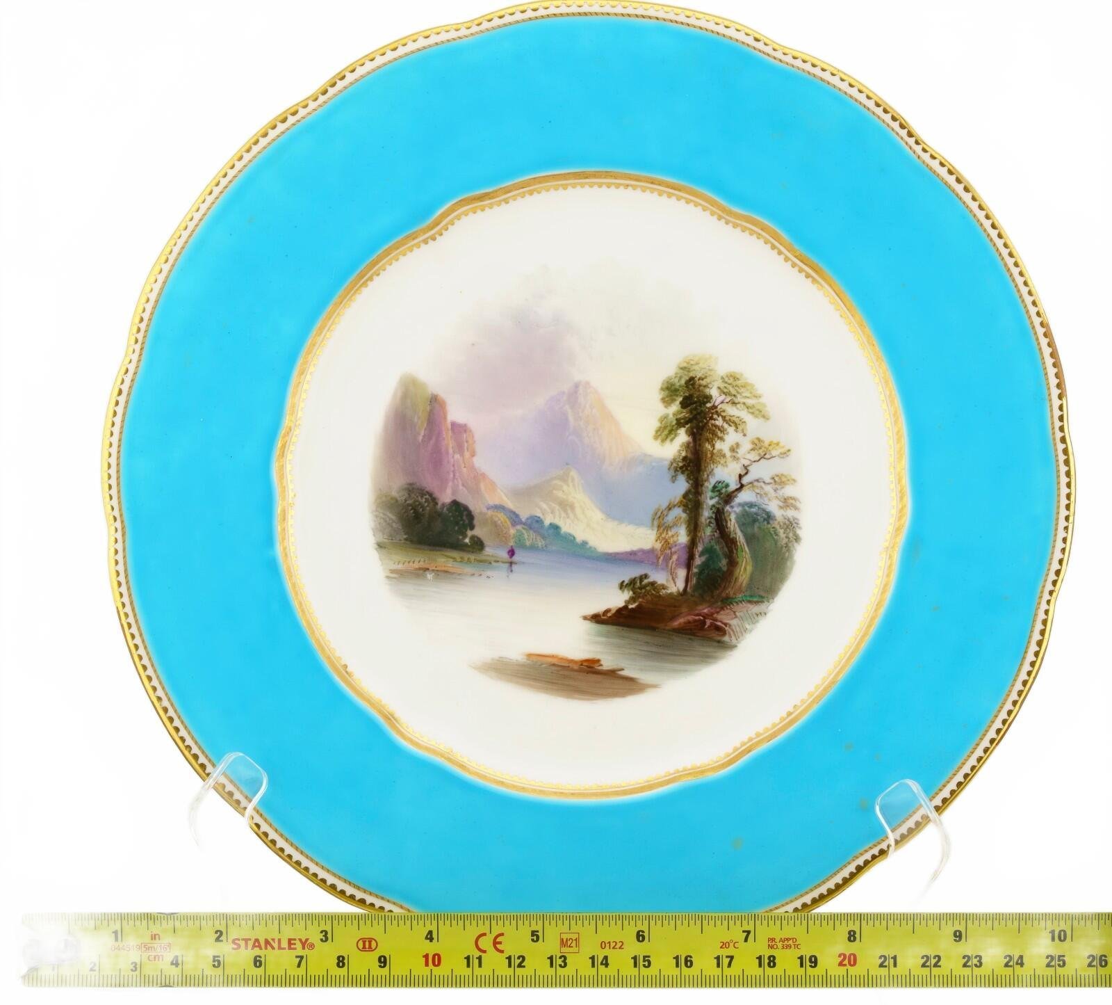 England Copeland Porcelain Plate Gilt Romantic Landscape Victorian Buttermere - Image 13