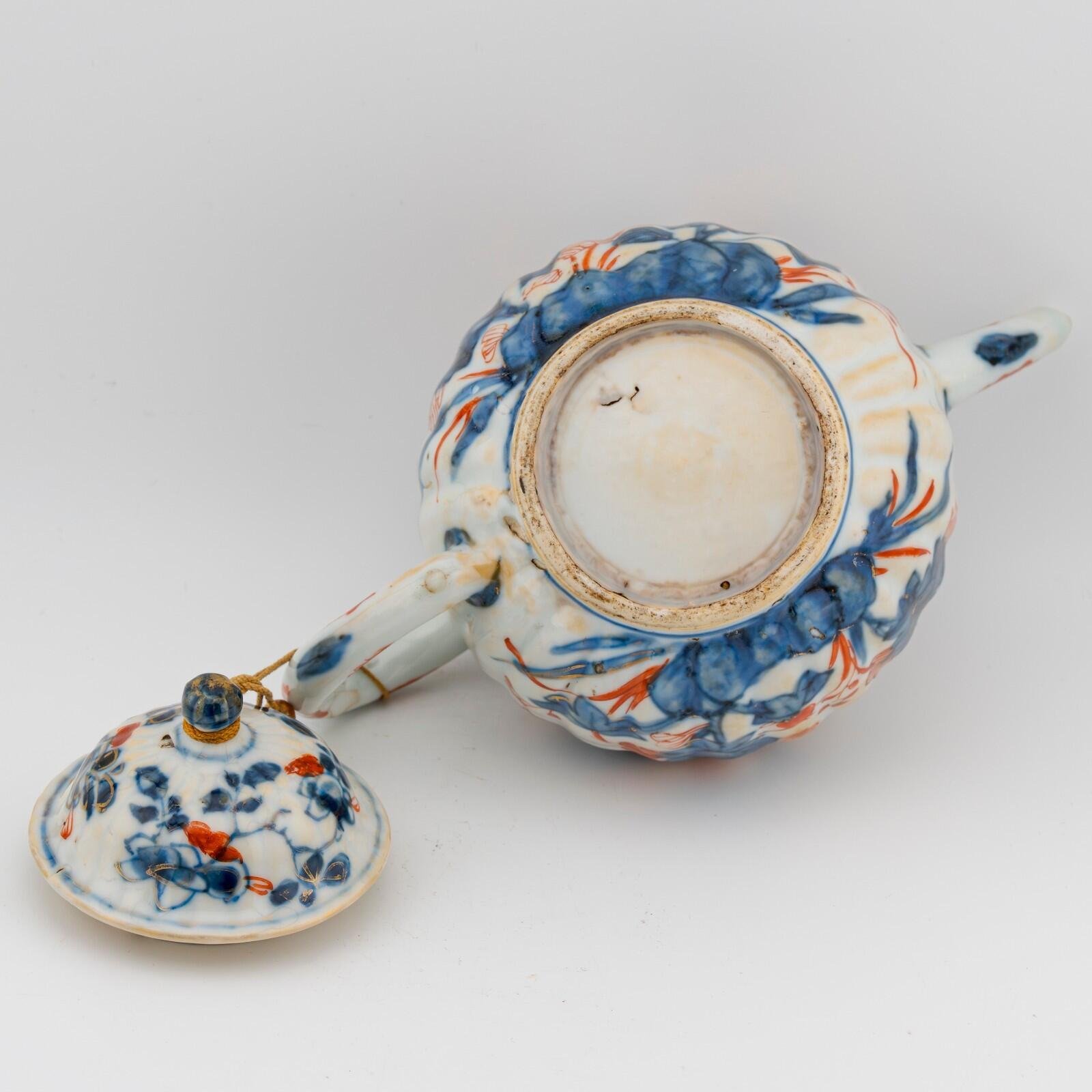 Chinese Porcelain Kangxi Teapot Cover Imari Powder Blue Gilt Qing Period 18th C - Image 14