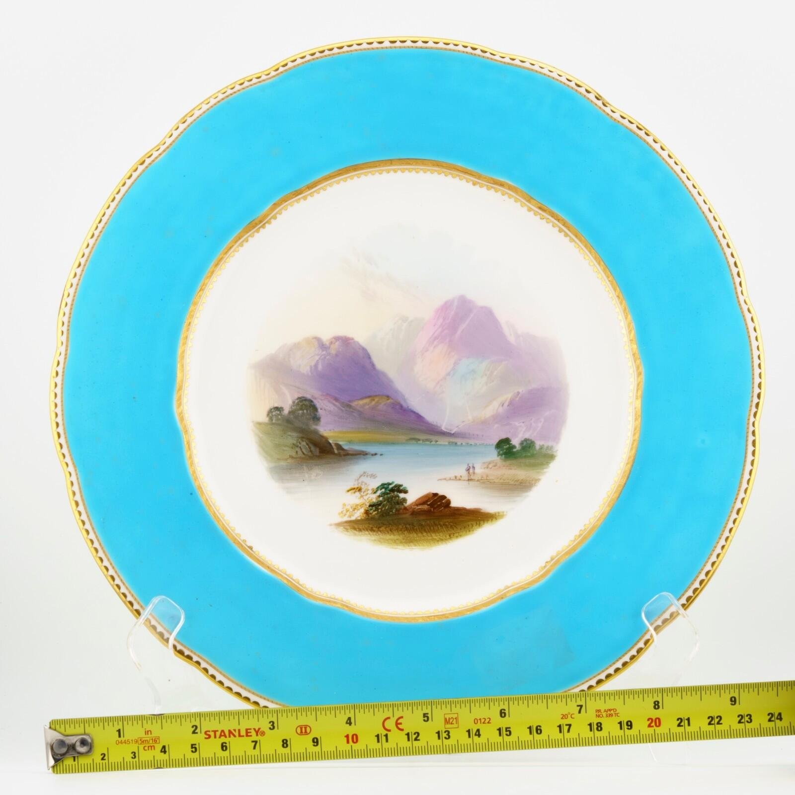 England Copeland Porcelain Plate Gilt Romantic Landscape Victorian Buttermere - Image 12