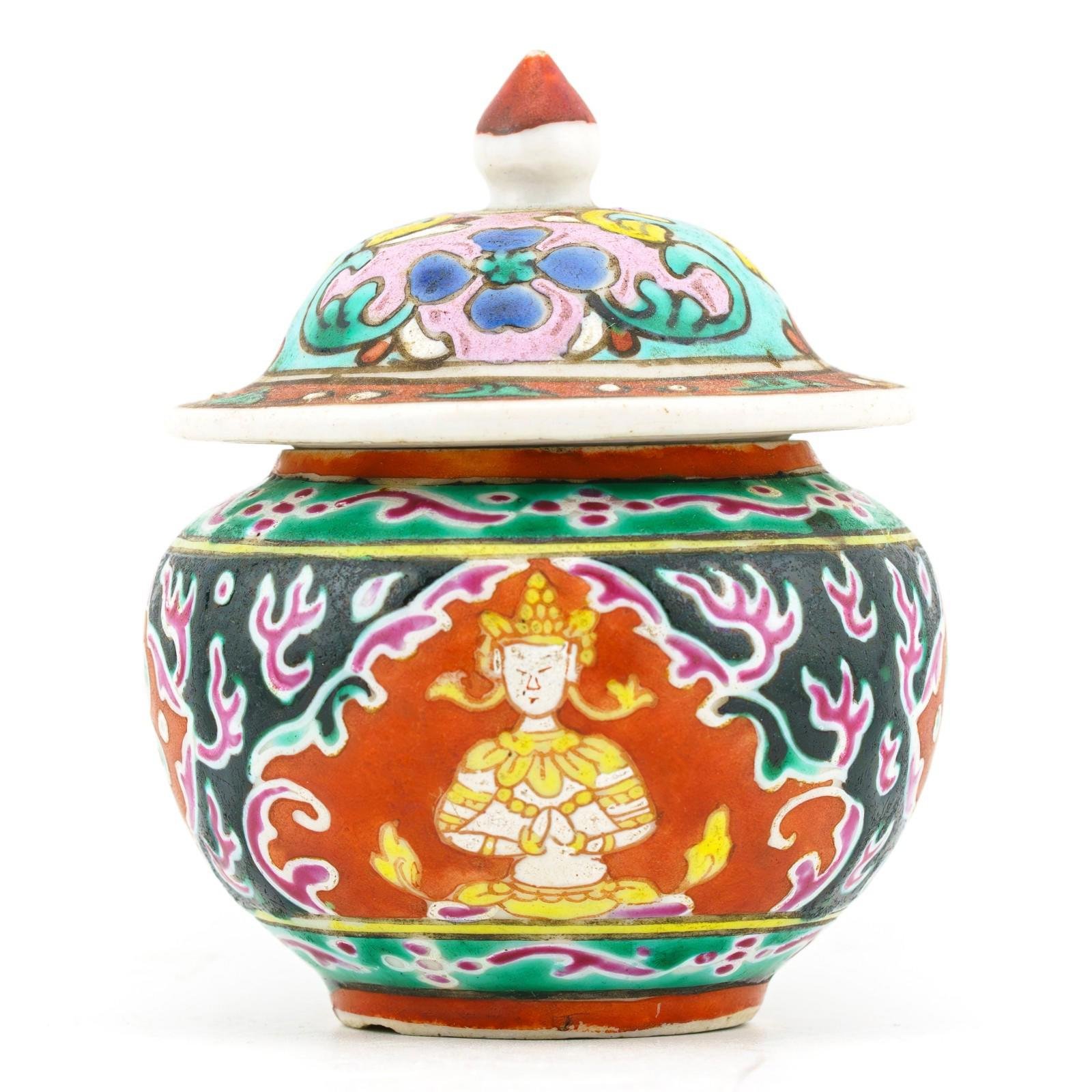 Bencharong Toh Jar Chinese Porcelain Enameled Ayutthaya Period 18th-19th Century - Image 7