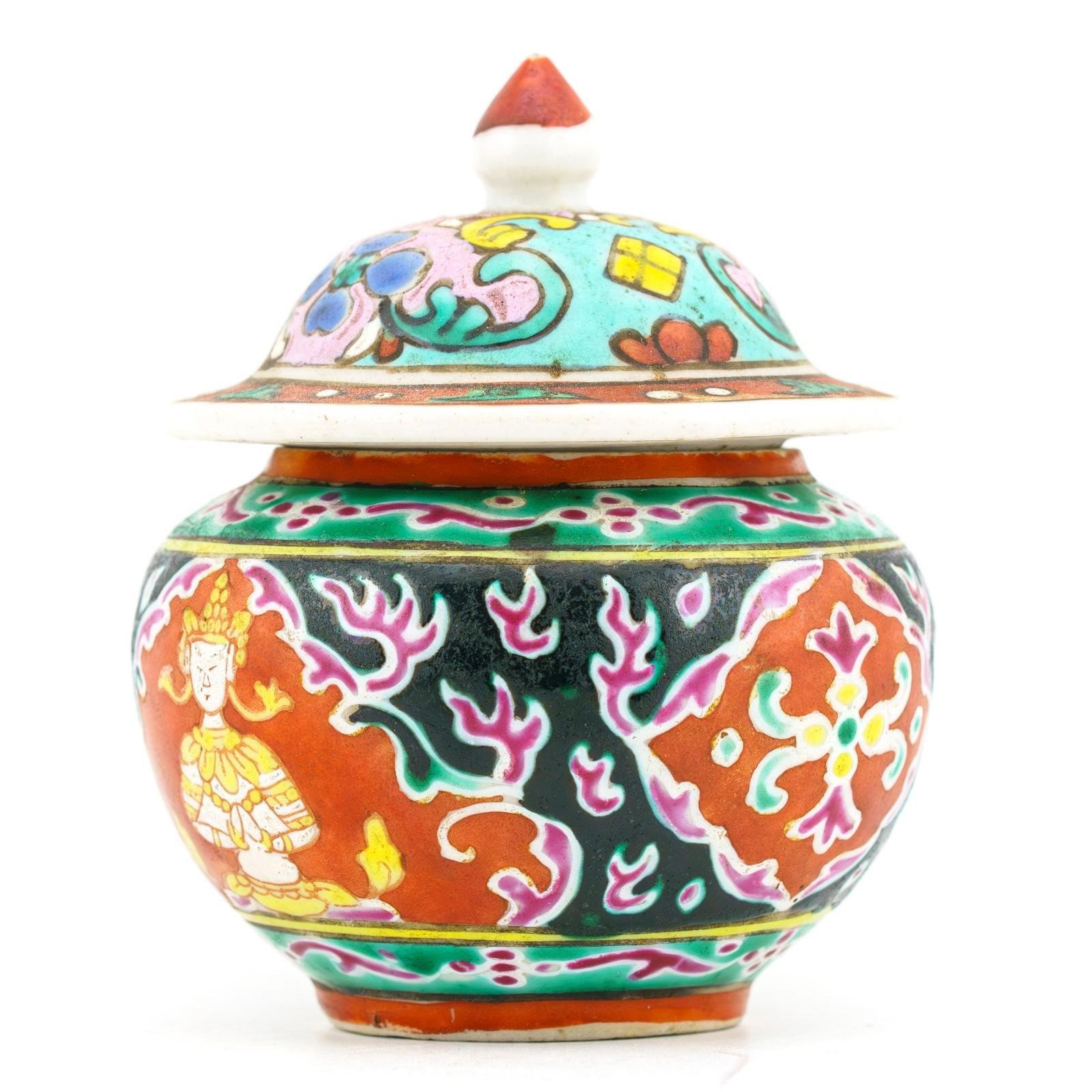 Bencharong Toh Jar Chinese Porcelain Enameled Ayutthaya Period 18th-19th Century - Image 8