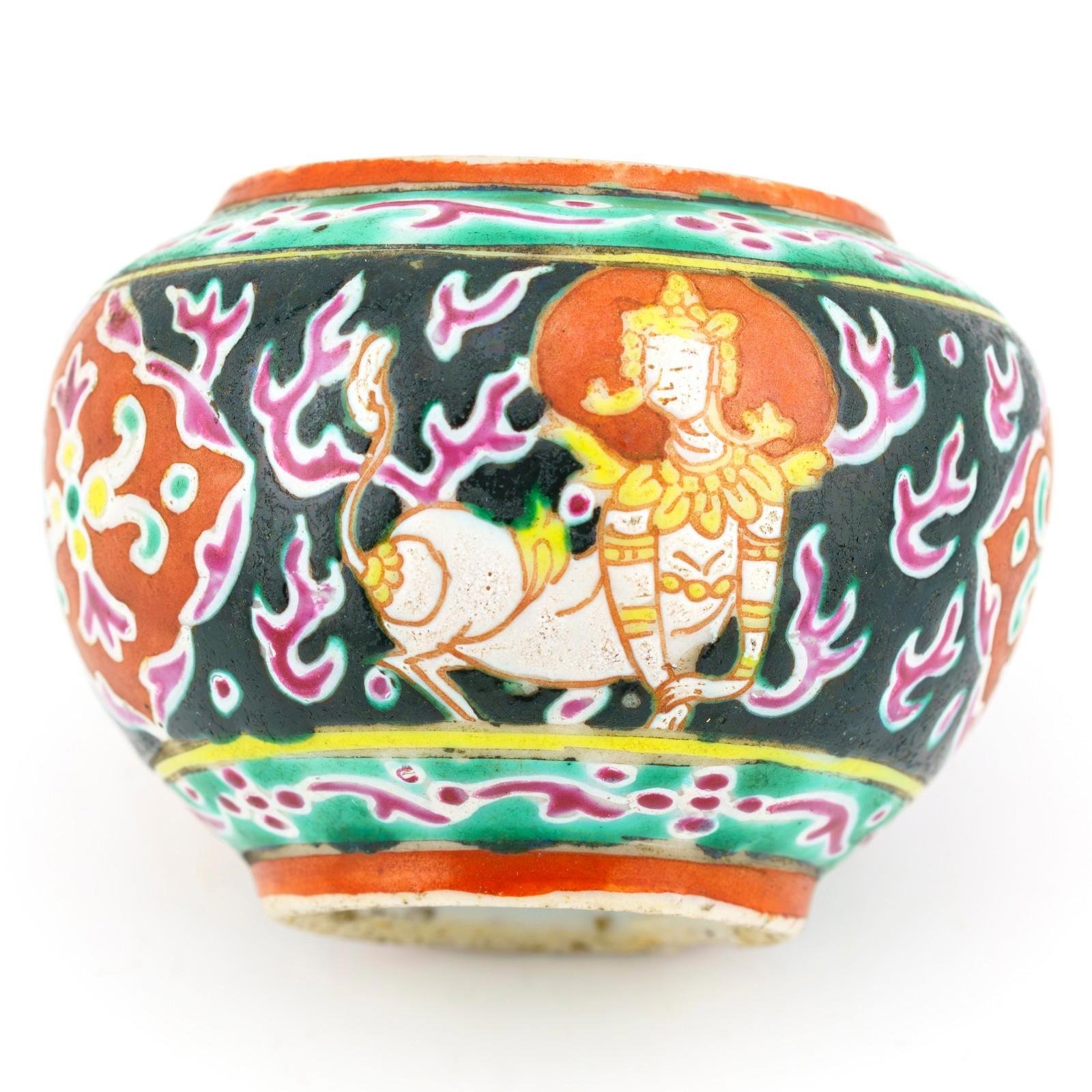 Bencharong Toh Jar Chinese Porcelain Enameled Ayutthaya Period 18th-19th Century - Image 12