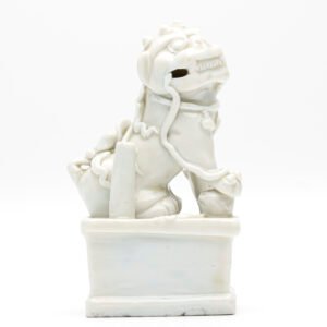 Chinese Buddhist Foo Lion Figure Blanc De Chine Dehua Joss Stick Qing Holder 17C