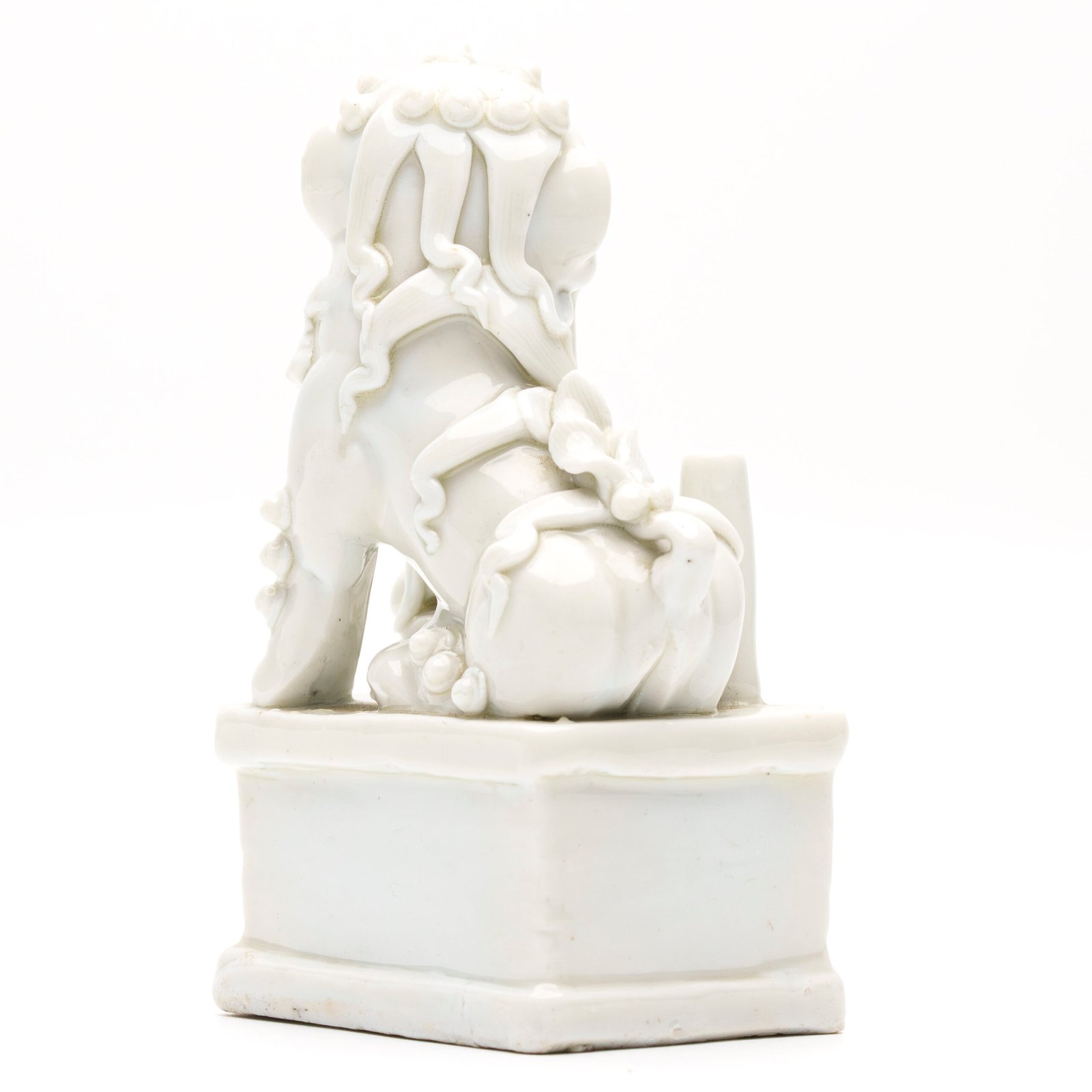 Chinese Buddhist Foo Lion Figure Blanc De Chine Dehua Joss Stick Qing Holder 17C - Image 9