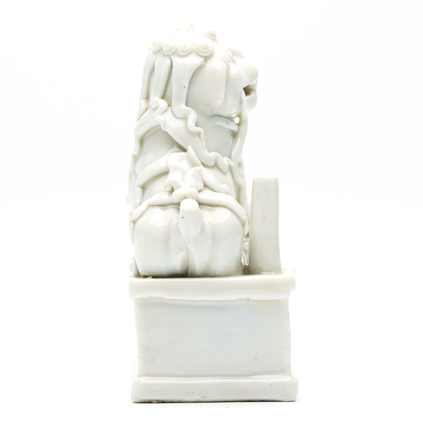 Chinese Buddhist Foo Lion Figure Blanc De Chine Dehua Joss Stick Qing Holder 17C - Image 10