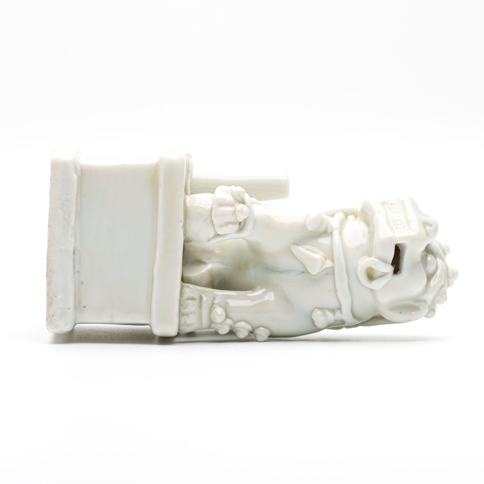 Chinese Buddhist Foo Lion Figure Blanc De Chine Dehua Joss Stick Qing Holder 17C - Image 13