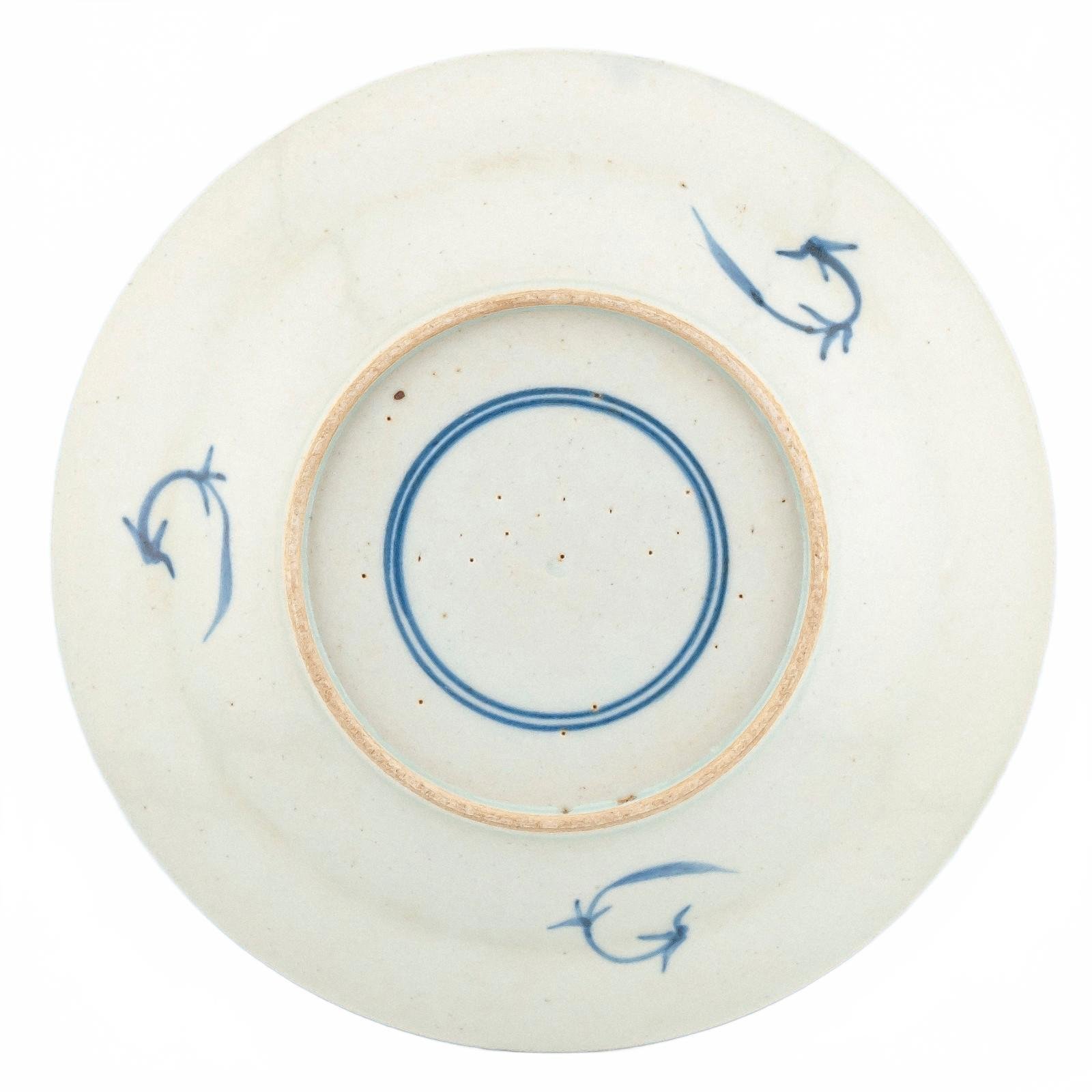 Chinese Porcelain Plate Blue and White Pheasant Double Circle Marked Late 20th C - Image 7