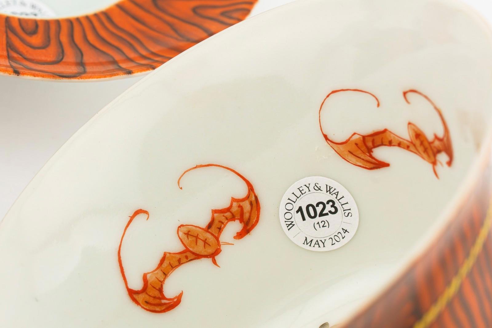 Chinese Porcelain Gaiwan Faux Bois Bowl Cover Saucer Yong He Mark Republic 20th C - Image 13
