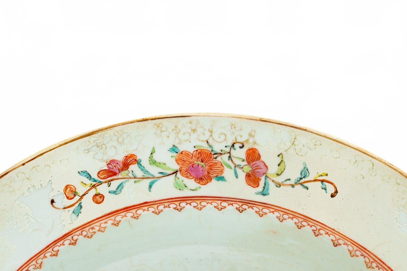 Chinese Charger Meissen Style European Porcelain Famille Rose Gilt Qianlong 18C - Image 3