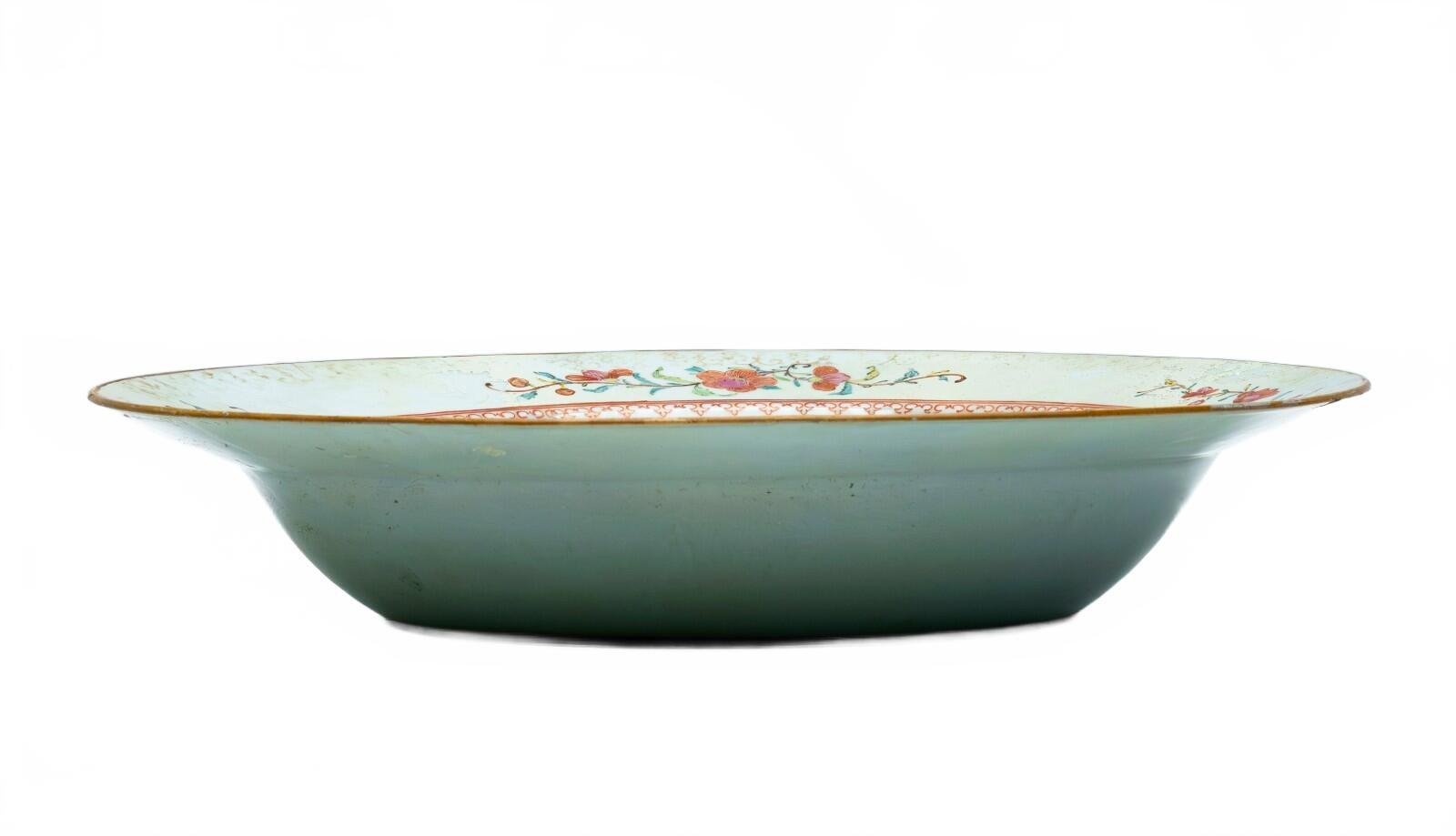 Chinese Charger Meissen Style European Porcelain Famille Rose Gilt Qianlong 18C - Image 11