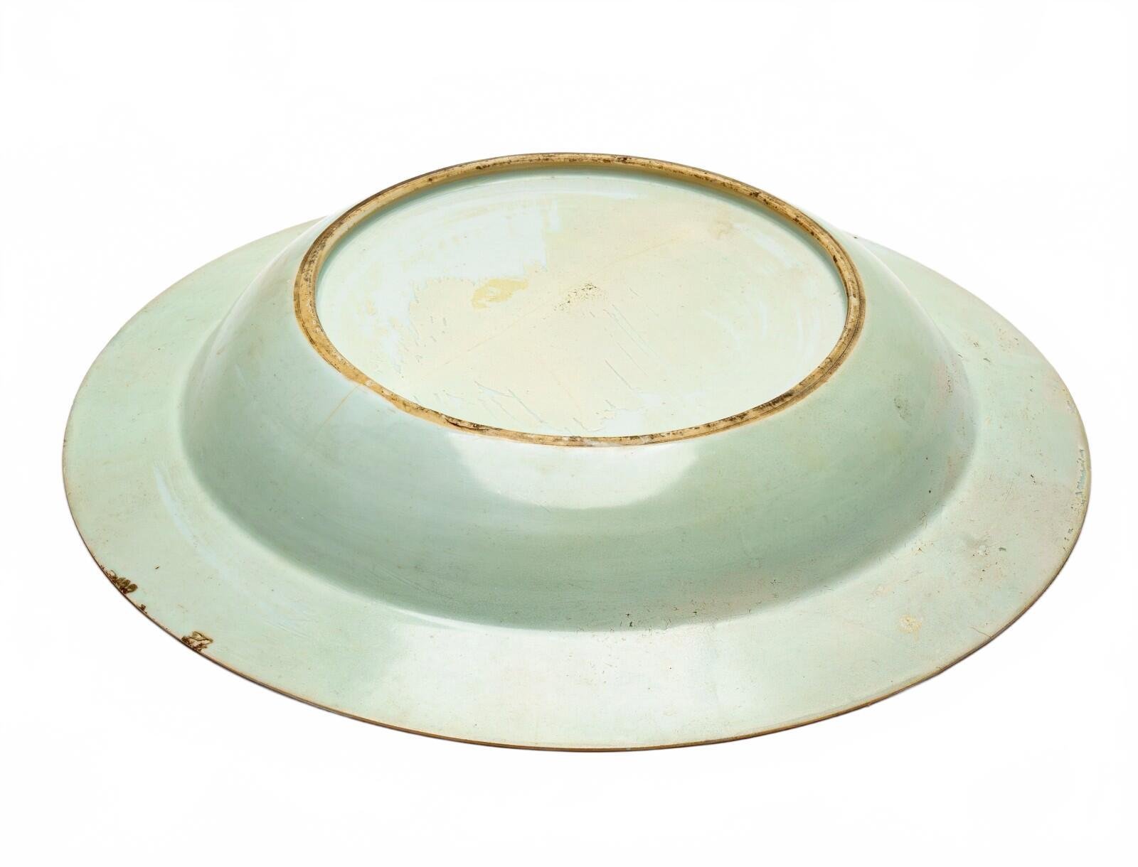 Chinese Charger Meissen Style European Porcelain Famille Rose Gilt Qianlong 18C - Image 14