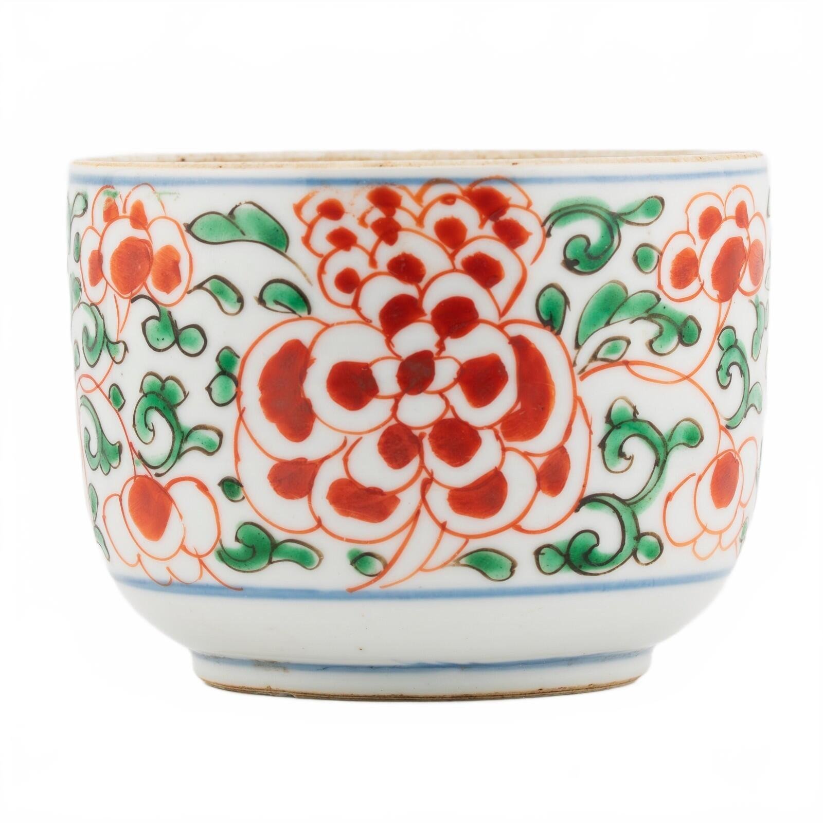 Chinese Porcelain Kangxi Famille Verte Wucai Jar Peony Enamel Qing Period 18th C - Image 4