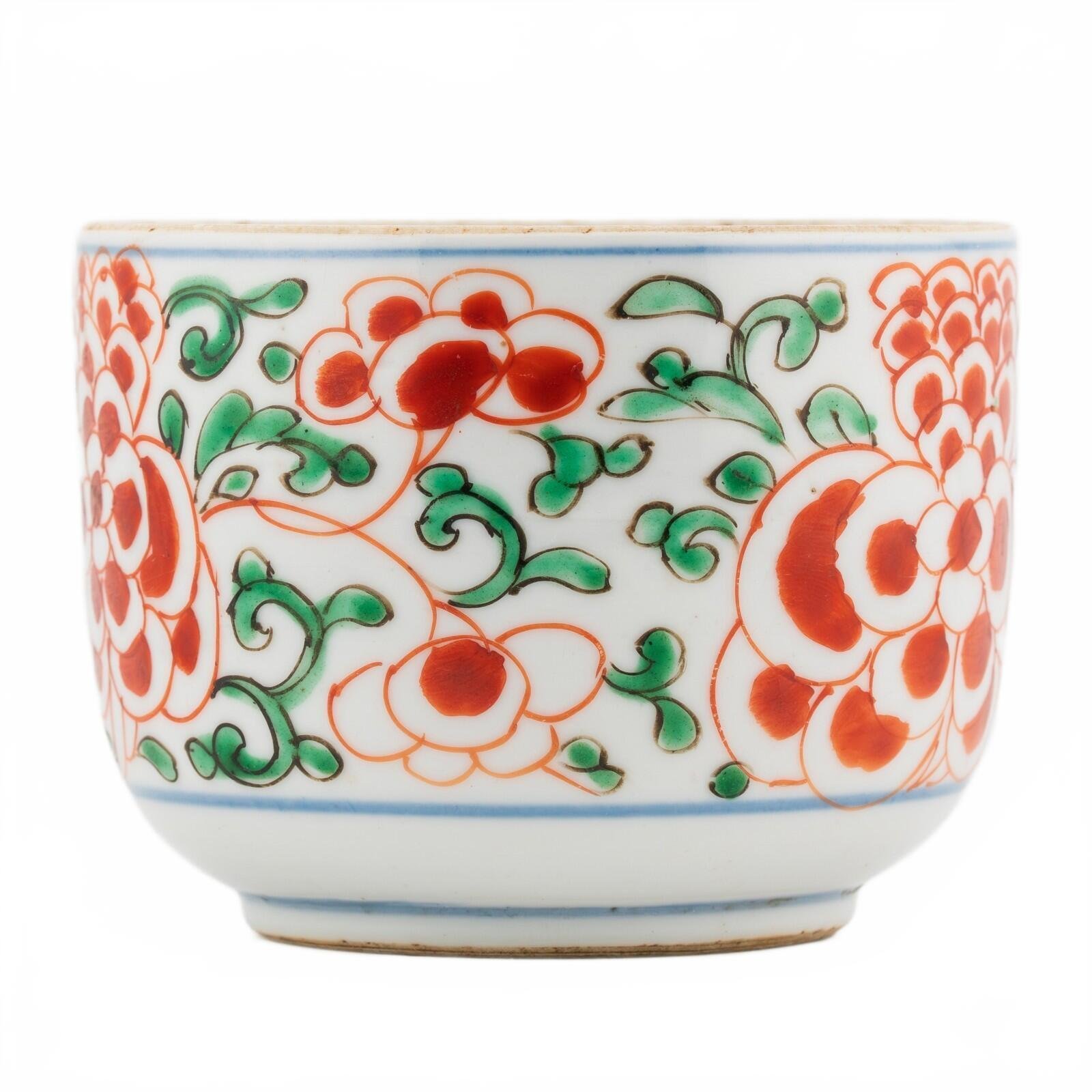 Chinese Porcelain Kangxi Famille Verte Wucai Jar Peony Enamel Qing Period 18th C - Image 5
