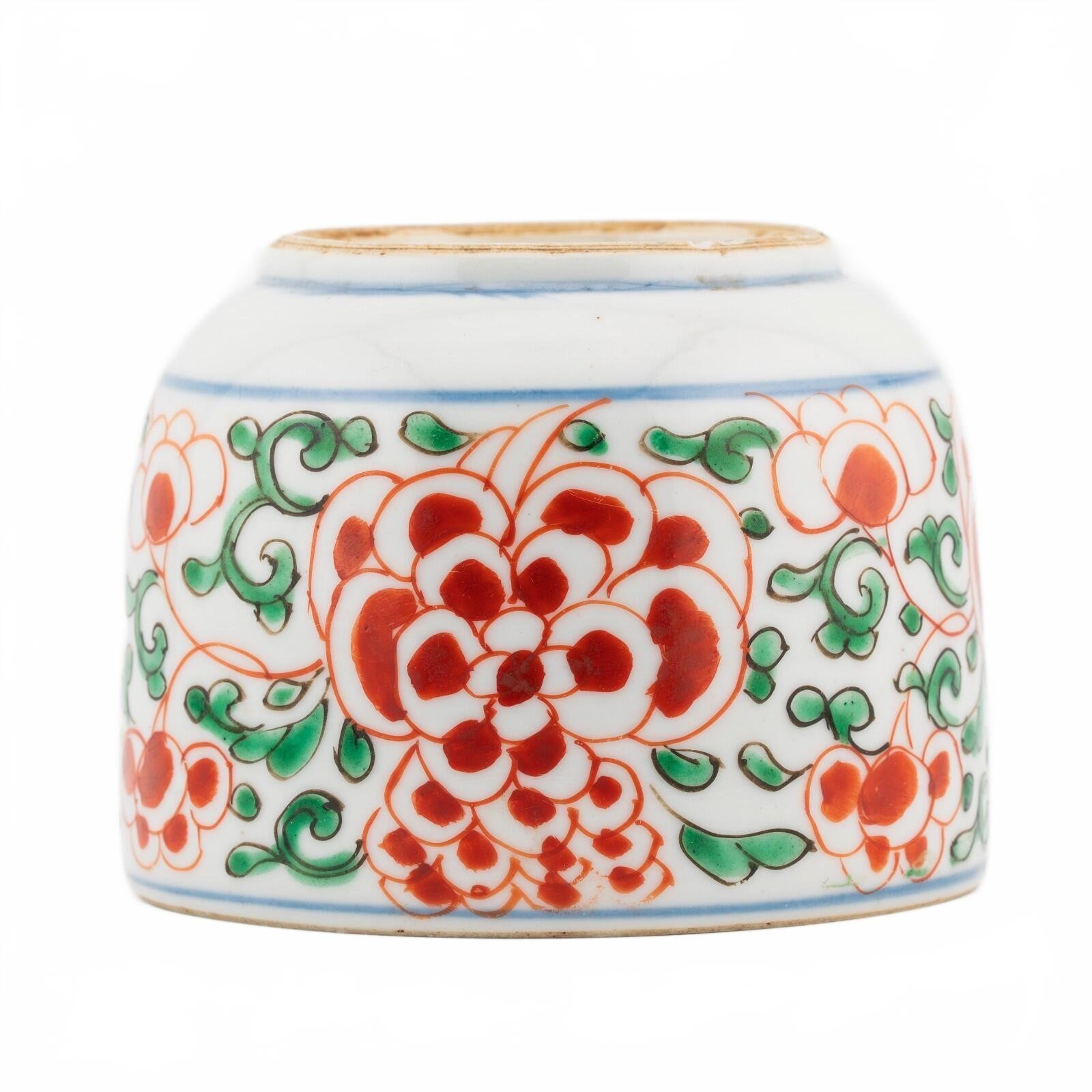 Chinese Porcelain Kangxi Famille Verte Wucai Jar Peony Enamel Qing Period 18th C - Image 13