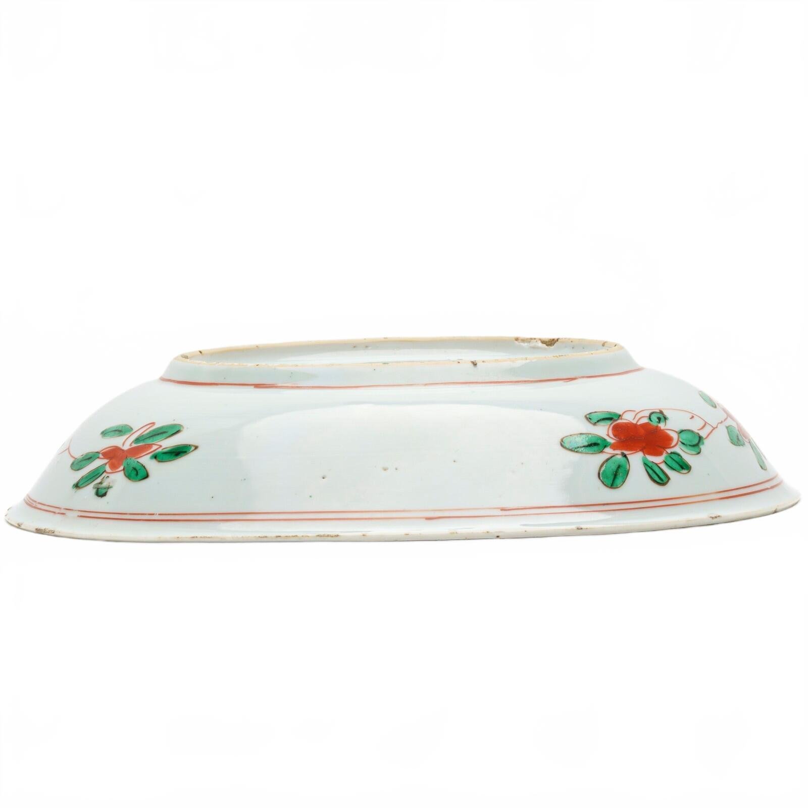 Chinese Porcelain Kangxi Famille Verte Wucai Plate Peony Enamel Qing Marked 18C - Image 10