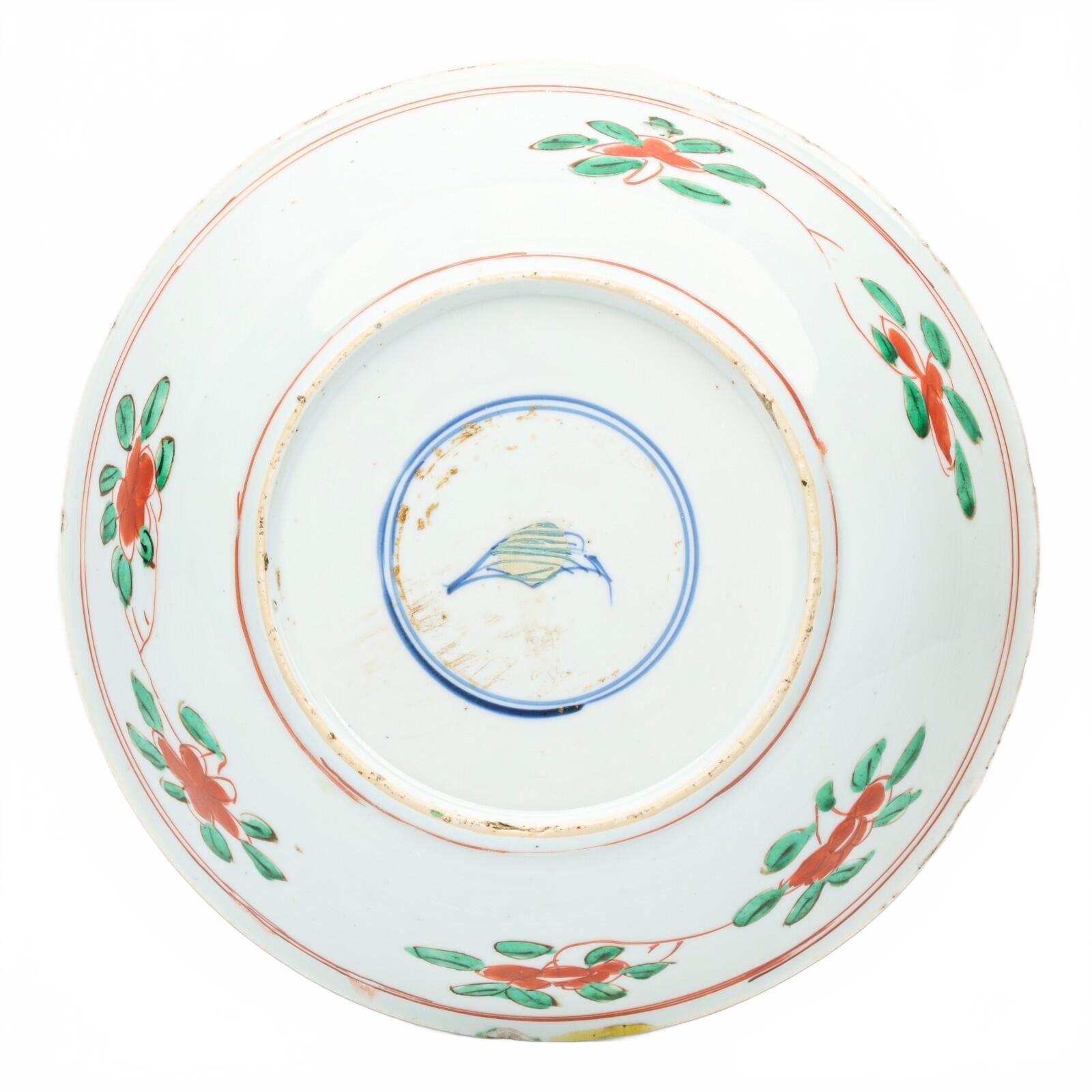 Chinese Porcelain Kangxi Famille Verte Wucai Plate Peony Enamel Qing Marked 18C - Image 13