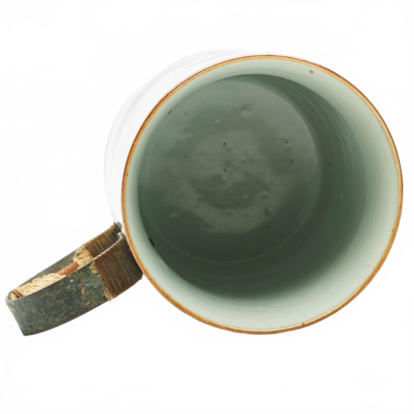 Chinese Porcelain Kangxi Tankard Cover Imari Gilt Metal Handle Landscape Qing18C - Image 11