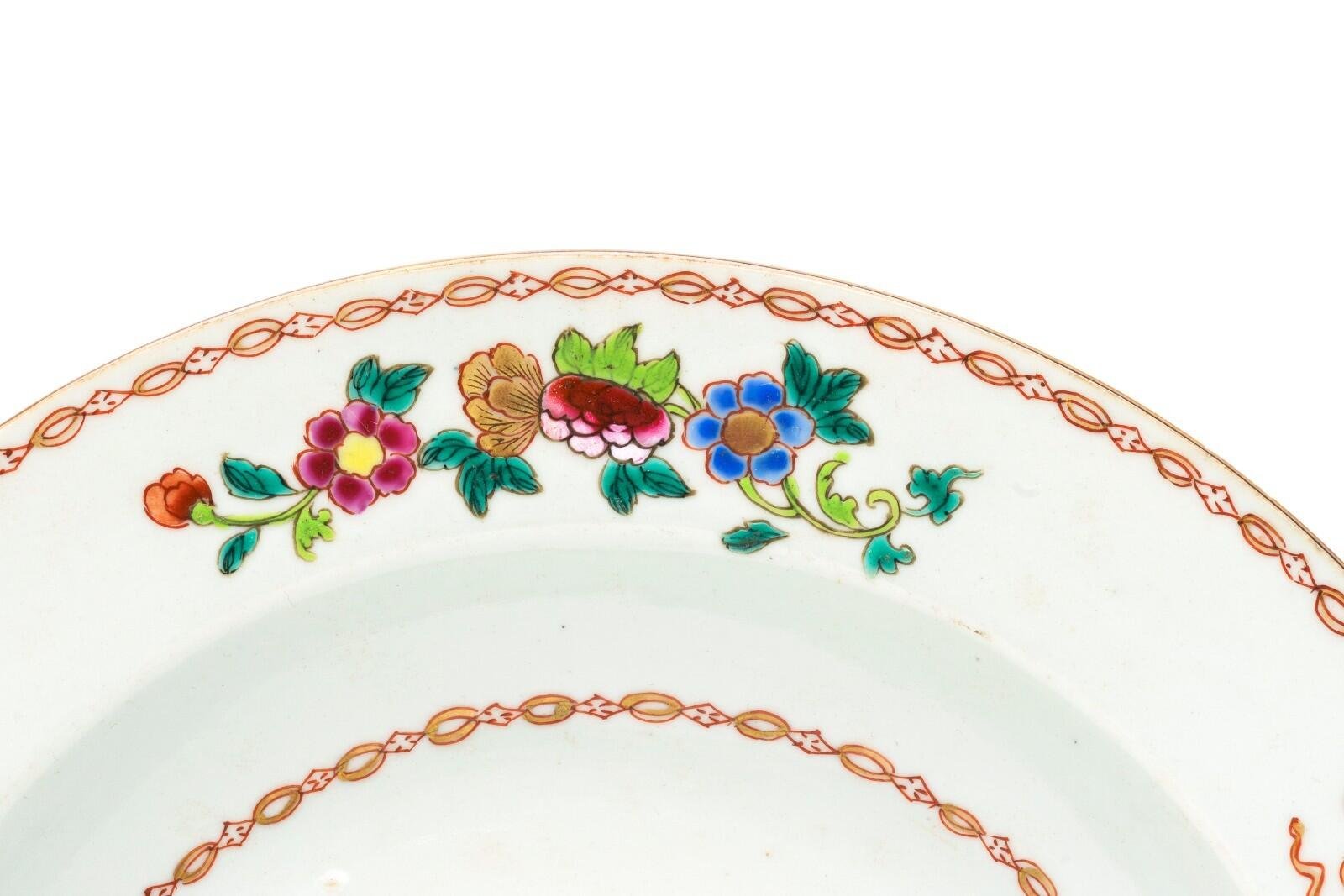 Chinese Qianlong Porcelain Plate Famille Rose Gilt European Aqua Birds Qing 18C - Image 3