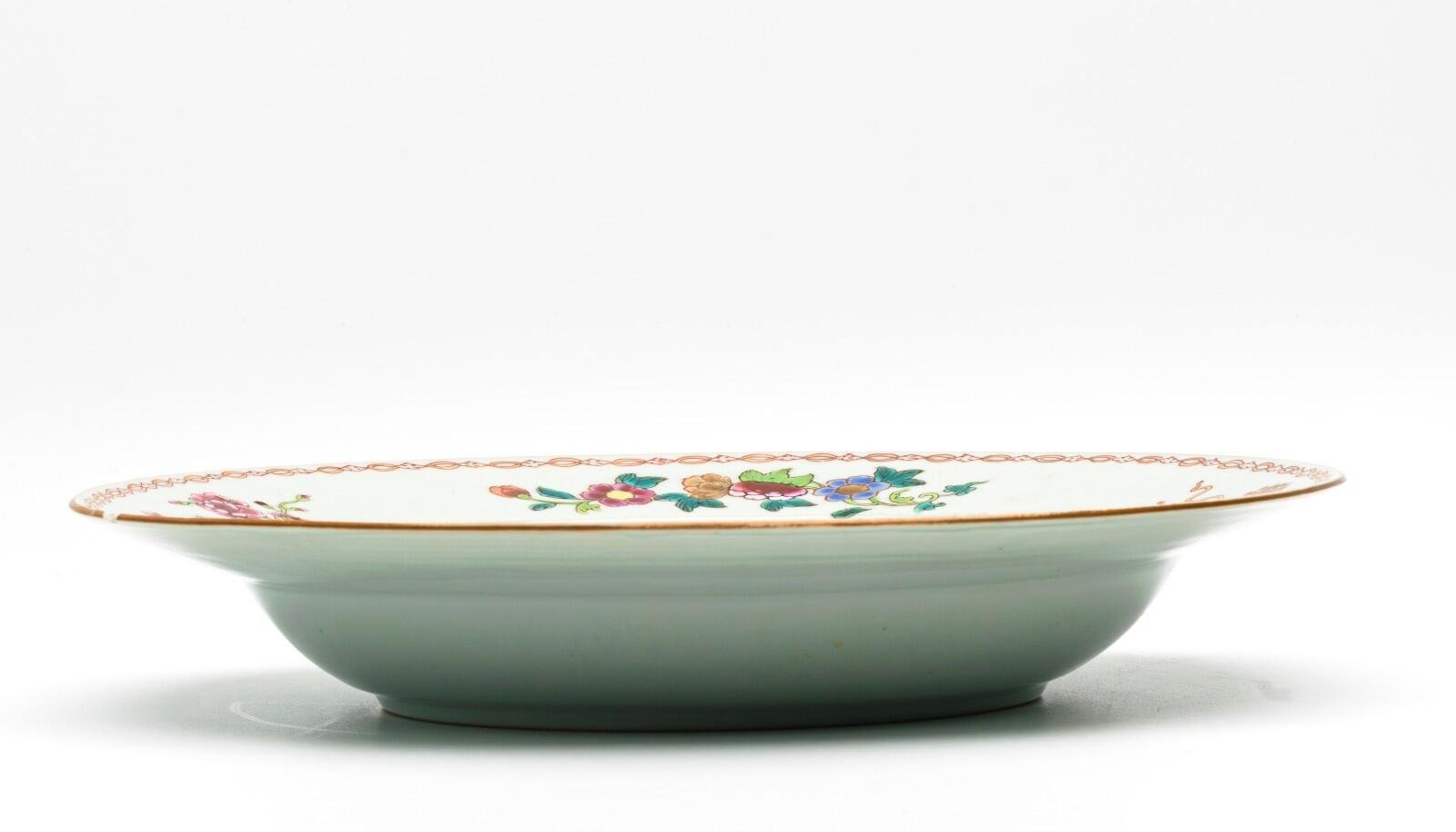 Chinese Qianlong Porcelain Plate Famille Rose Gilt European Aqua Birds Qing 18C - Image 7