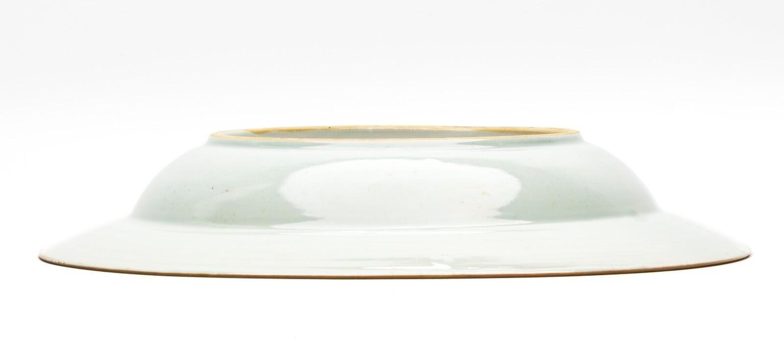 Chinese Qianlong Porcelain Plate Famille Rose Gilt European Aqua Birds Qing 18C - Image 9