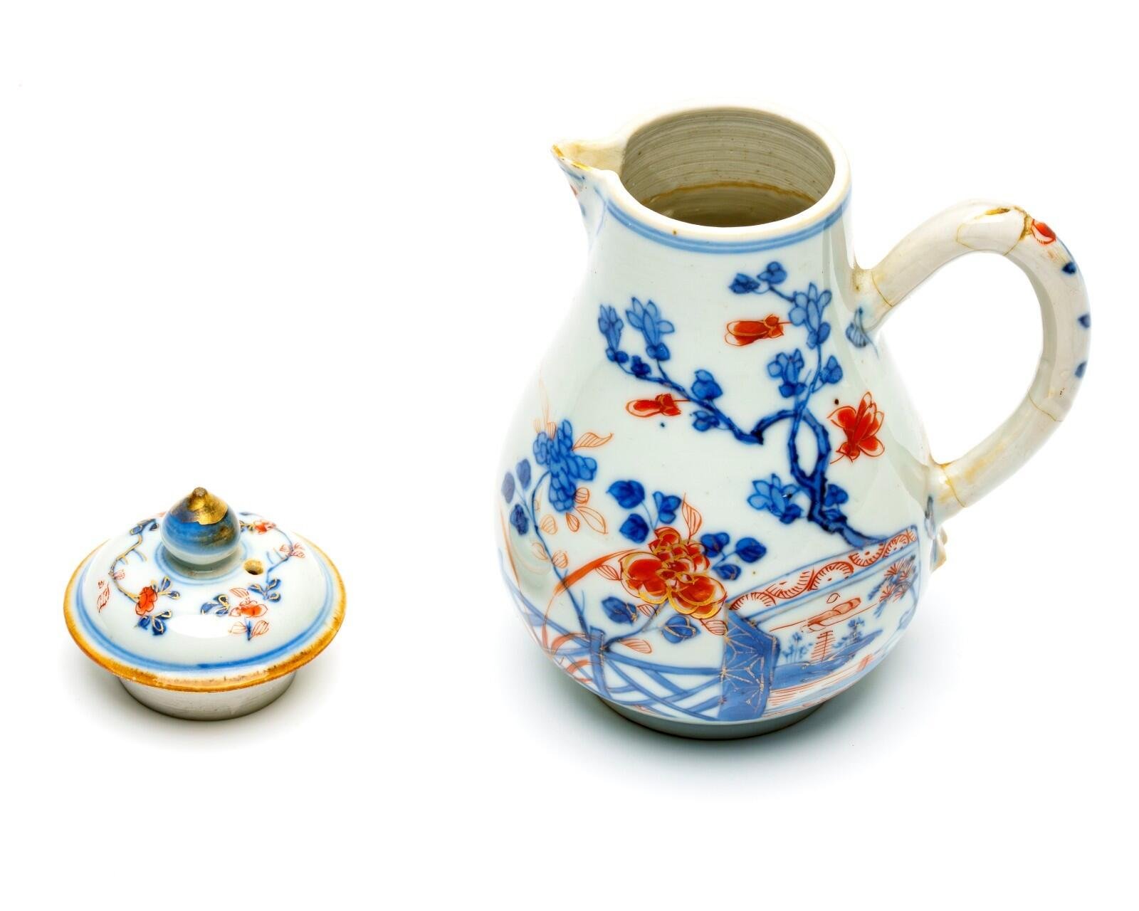 Chinese Porcelain Kangxi Jug Creamer Cover Imari Gilt Flower Qing Period 18C - Image 12
