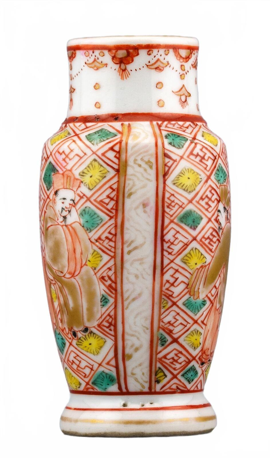 Japanese Porcelain Vase Imari Gilt Figure Kutani Mark Meiji Period 19th Century - Image 3