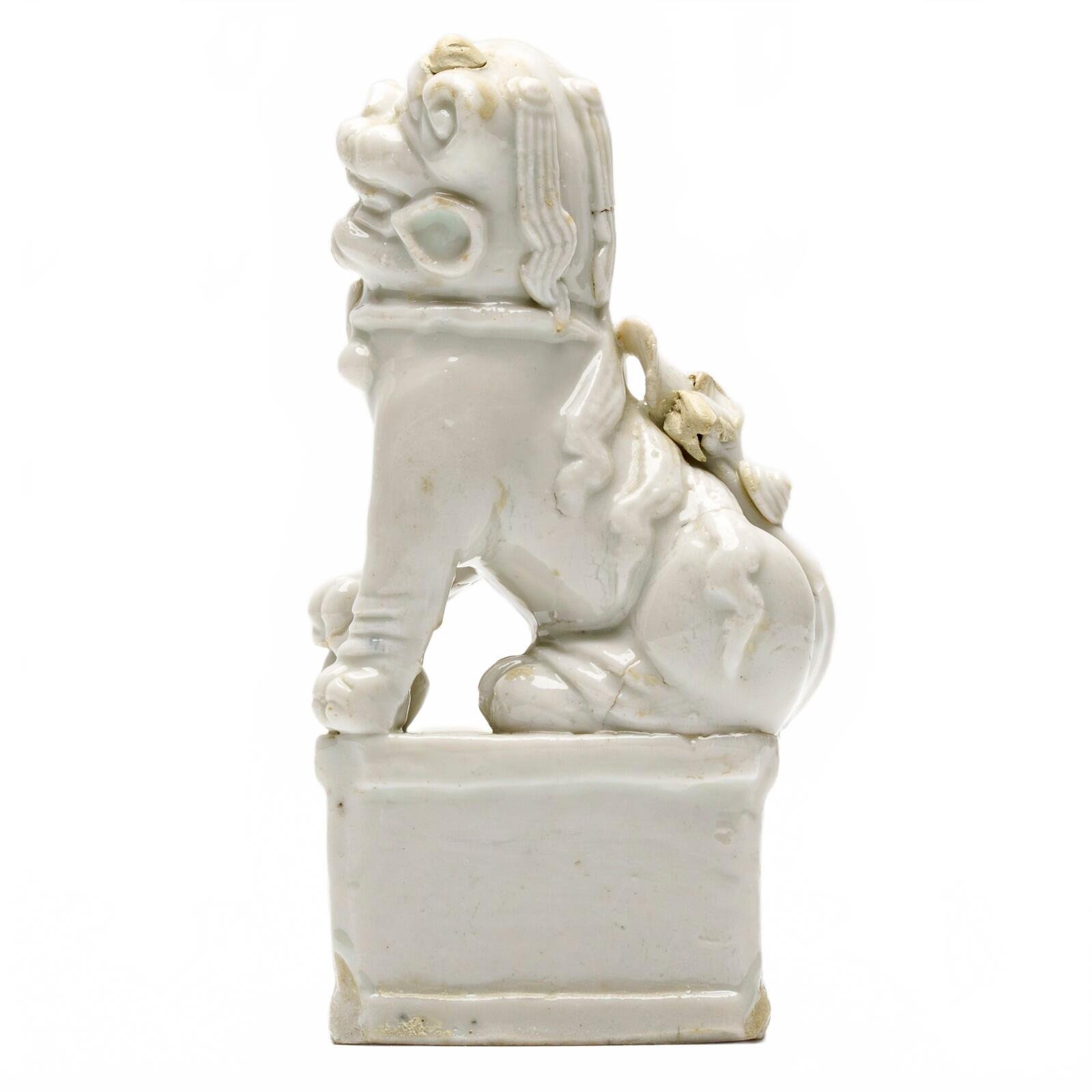 Chinese Buddhist Foo Lion Figure Blanc De Chine Dehua Joss Stick Qing Holder 17C - Image 5