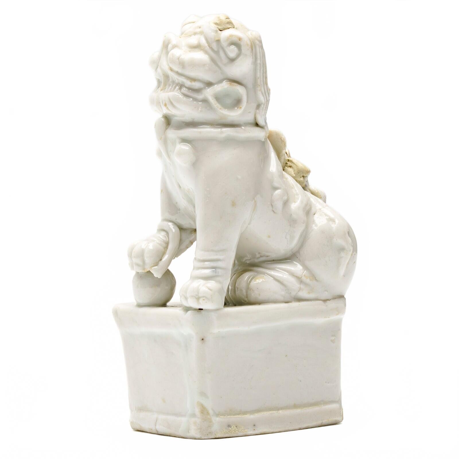 Chinese Buddhist Foo Lion Figure Blanc De Chine Dehua Joss Stick Qing Holder 17C - Image 7