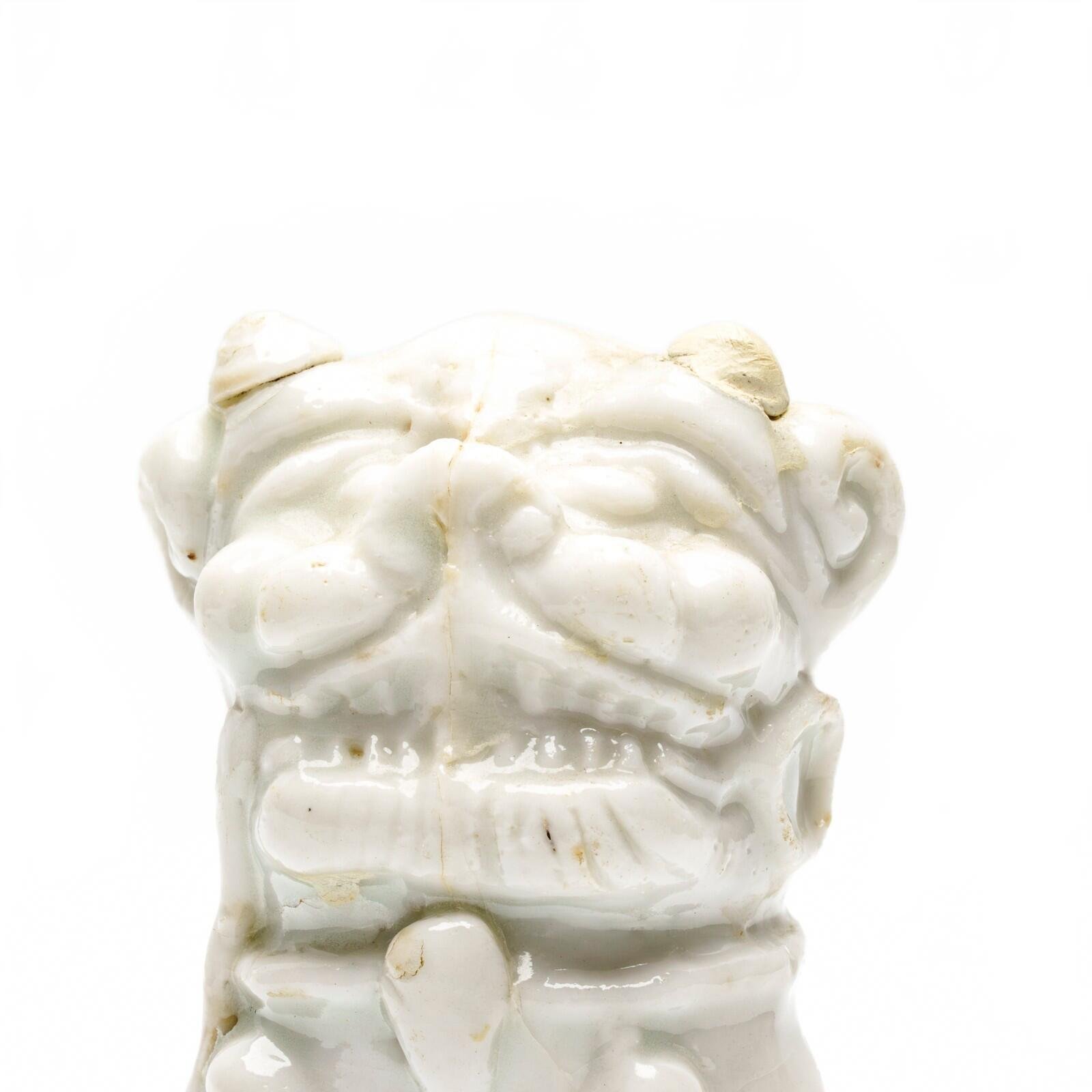 Chinese Buddhist Foo Lion Figure Blanc De Chine Dehua Joss Stick Qing Holder 17C - Image 13