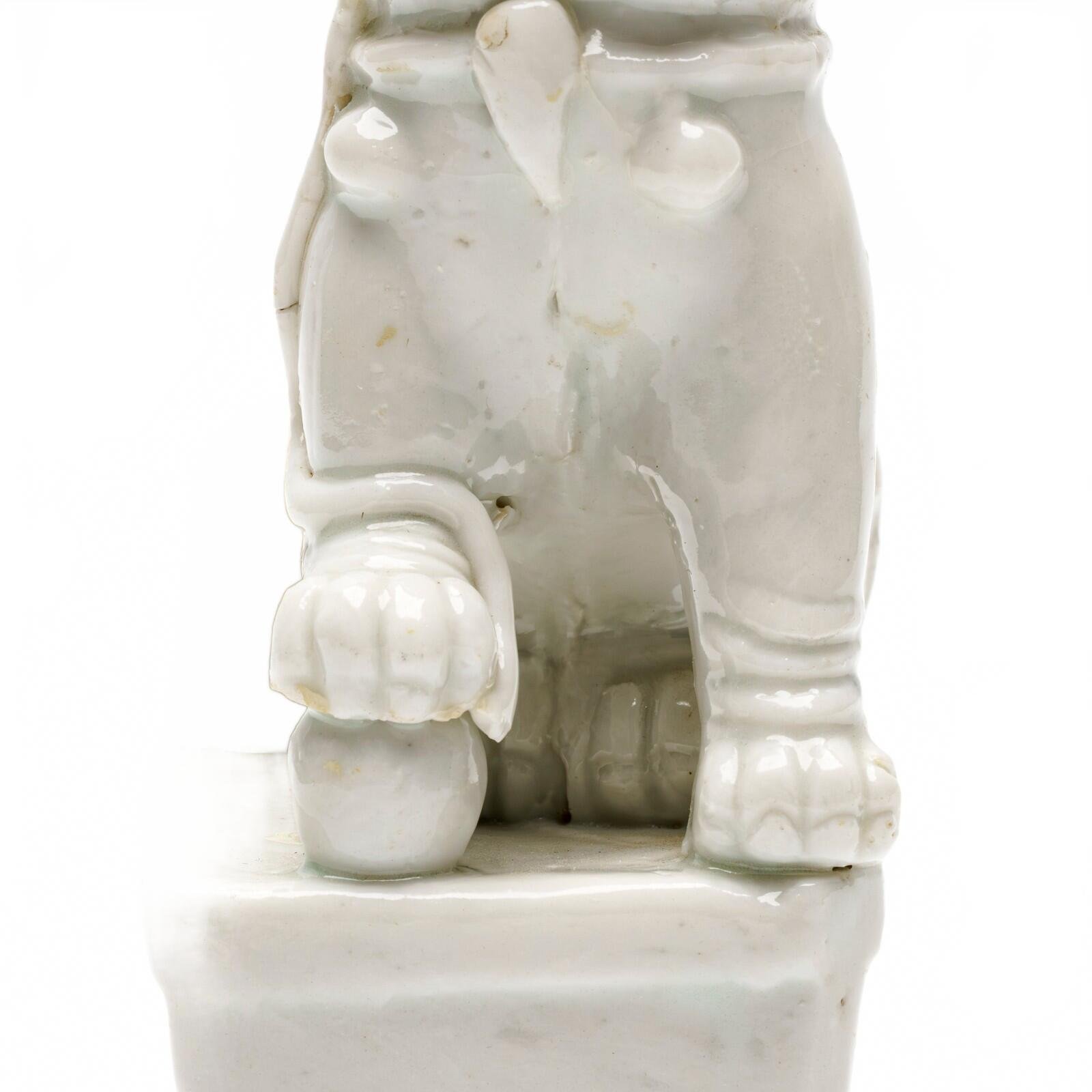 Chinese Buddhist Foo Lion Figure Blanc De Chine Dehua Joss Stick Qing Holder 17C - Image 14