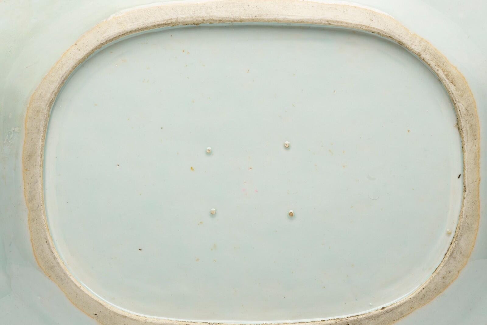 Chinese Lady Boy Porcelain Blue White Platter Brown Rim Qing Qianlong Period 18C - Image 12