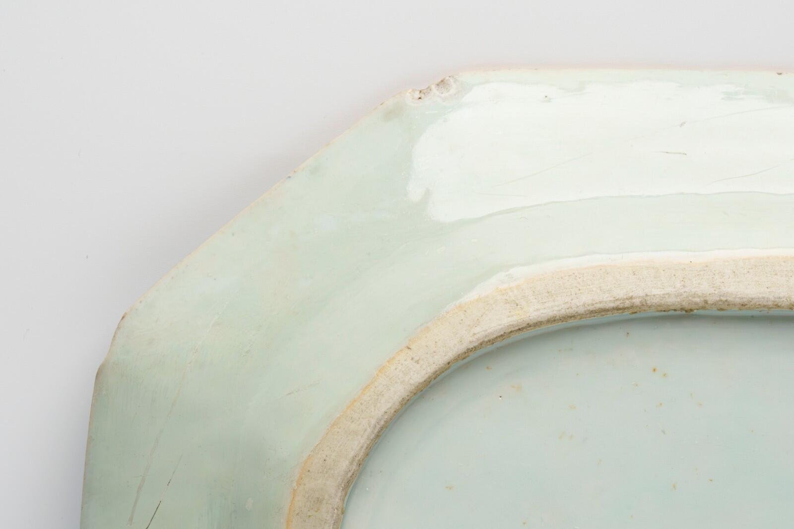 Chinese Lady Boy Porcelain Blue White Platter Brown Rim Qing Qianlong Period 18C - Image 14