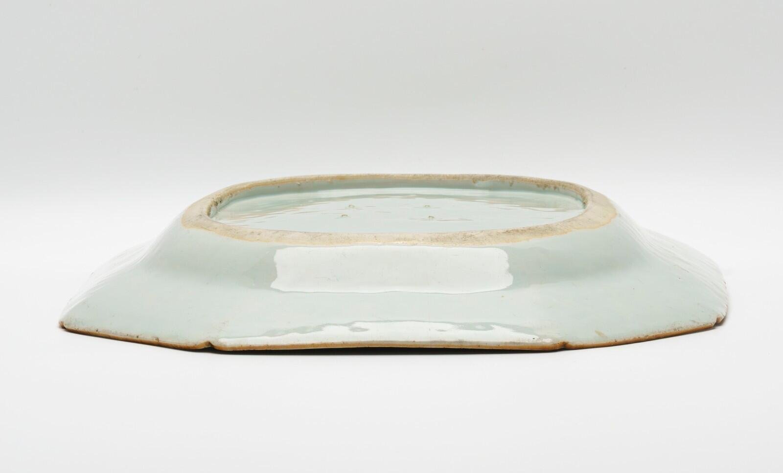 Chinese Lady Boy Porcelain Blue White Platter Brown Rim Qing Qianlong Period 18C - Image 15