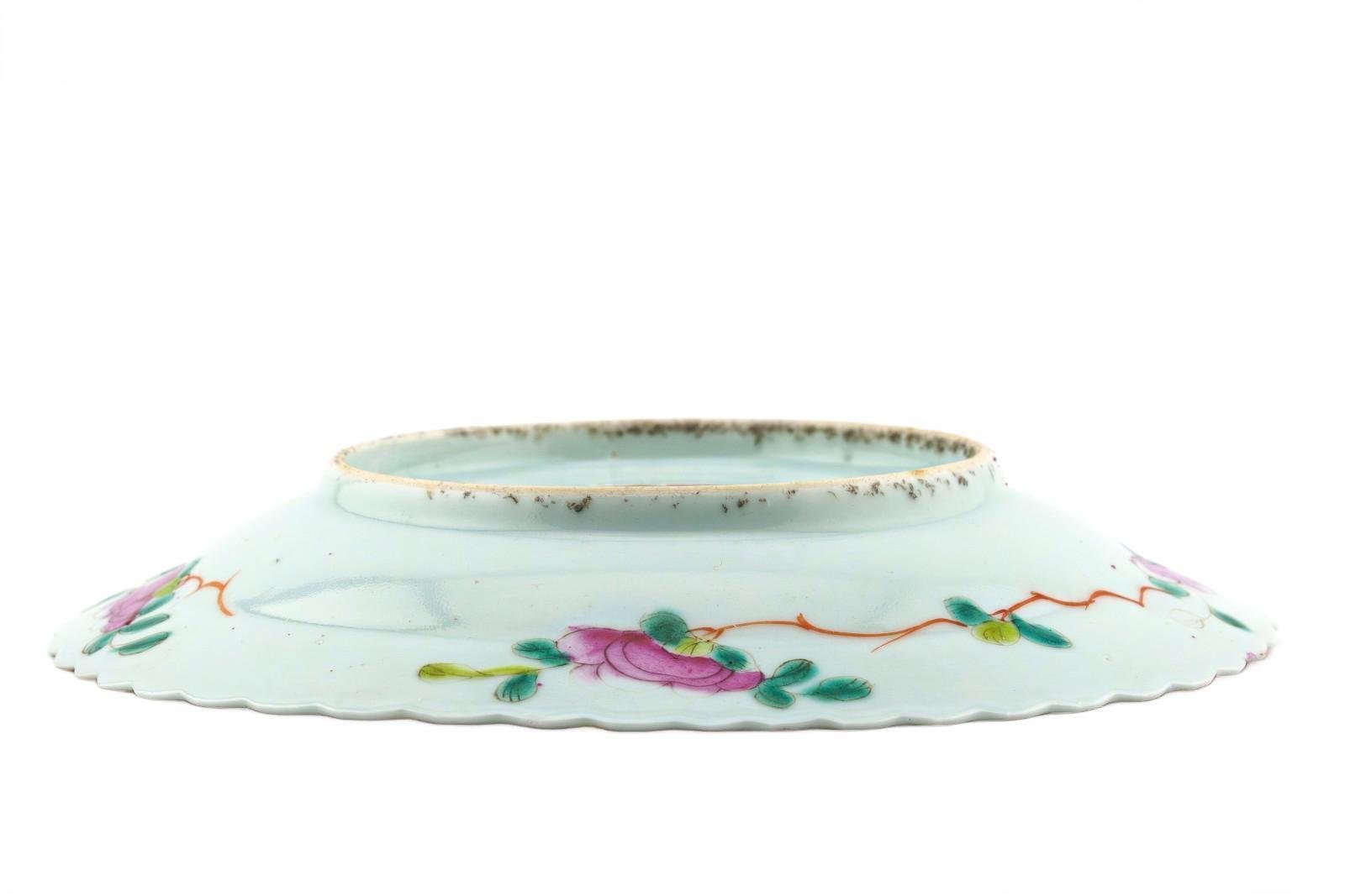 Chinese Porcelain Nyonya Peranakan Saucer Famille Rose Gilt Crane Phoenix 19th C - Image 10