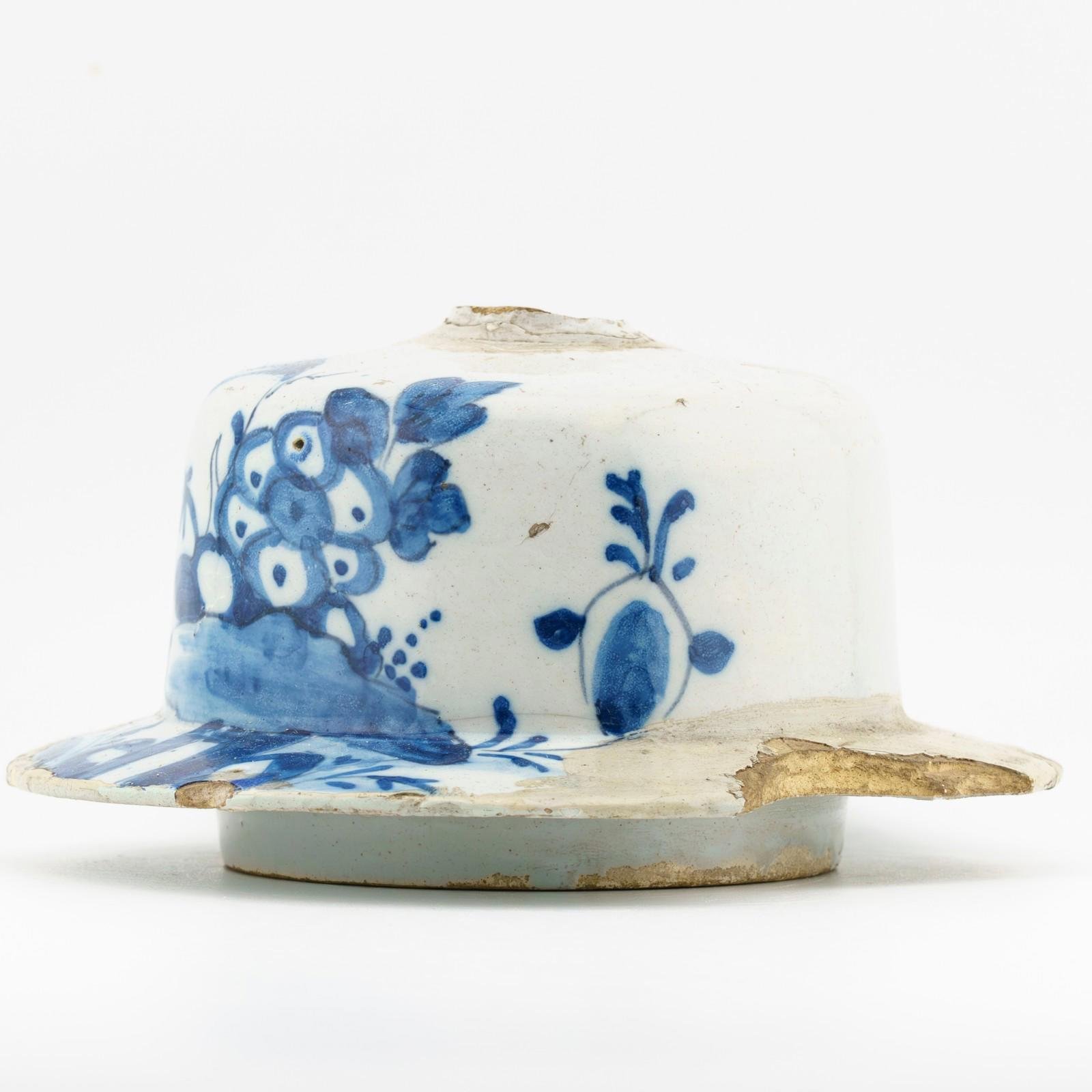 England Delftware Cover Vase Blue White Pearlware Porcelain Cobalt Period 18th C - Image 3