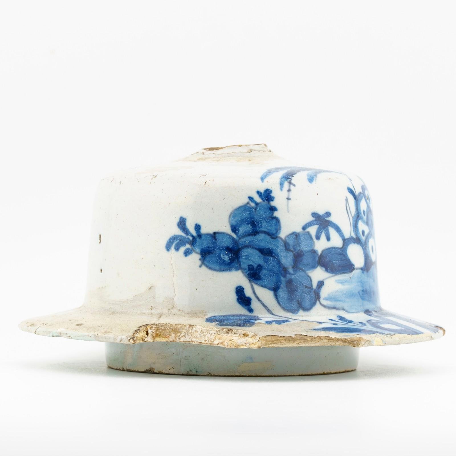 England Delftware Cover Vase Blue White Pearlware Porcelain Cobalt Period 18th C - Image 6
