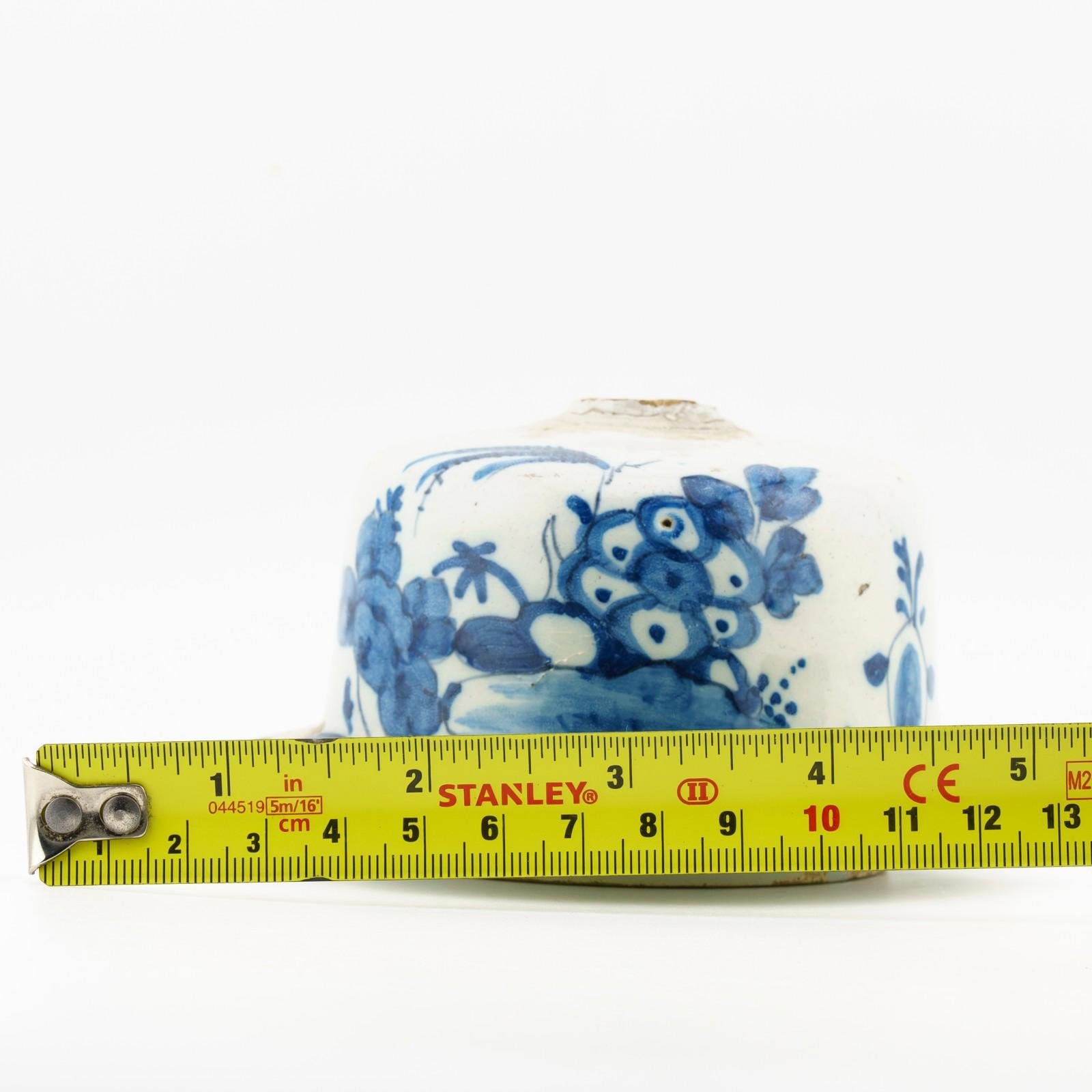 England Delftware Cover Vase Blue White Pearlware Porcelain Cobalt Period 18th C - Image 10