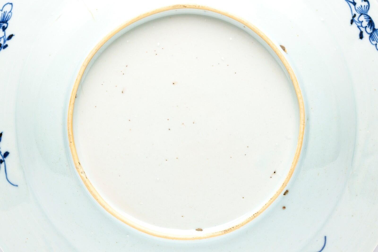 Chinese Porcelain Plate Blue White Lady Ma Magu Daoist Goddess Qing Qianlong 18C - Image 14