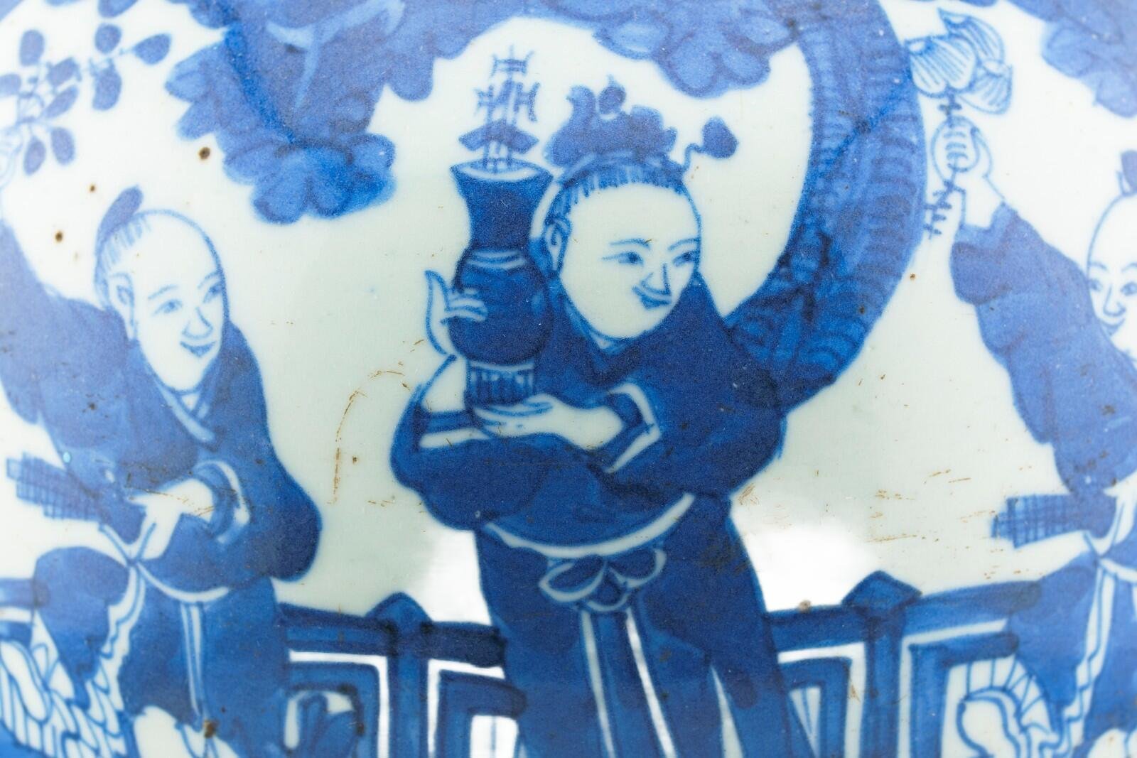 Chinese Porcelain Ginger Jar Blue White Hundreds Boys Late Qing Period 19th C - Image 4