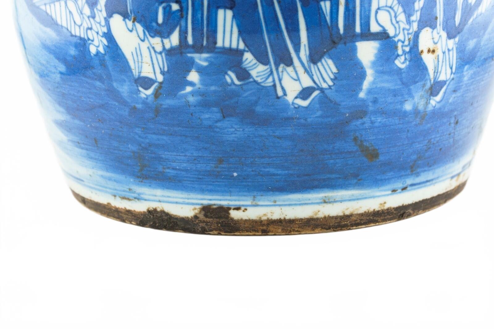 Chinese Porcelain Ginger Jar Blue White Hundreds Boys Late Qing Period 19th C - Image 5