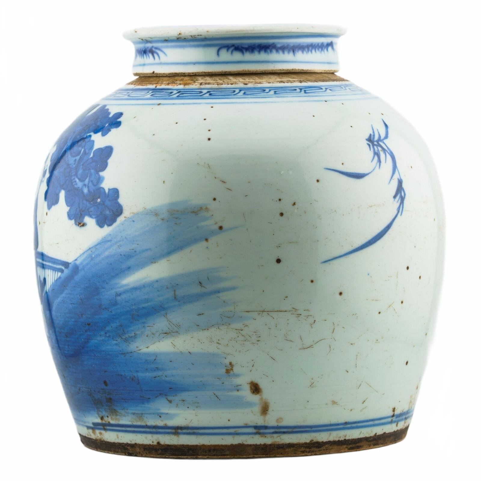 Chinese Porcelain Ginger Jar Blue White Hundreds Boys Late Qing Period 19th C - Image 7
