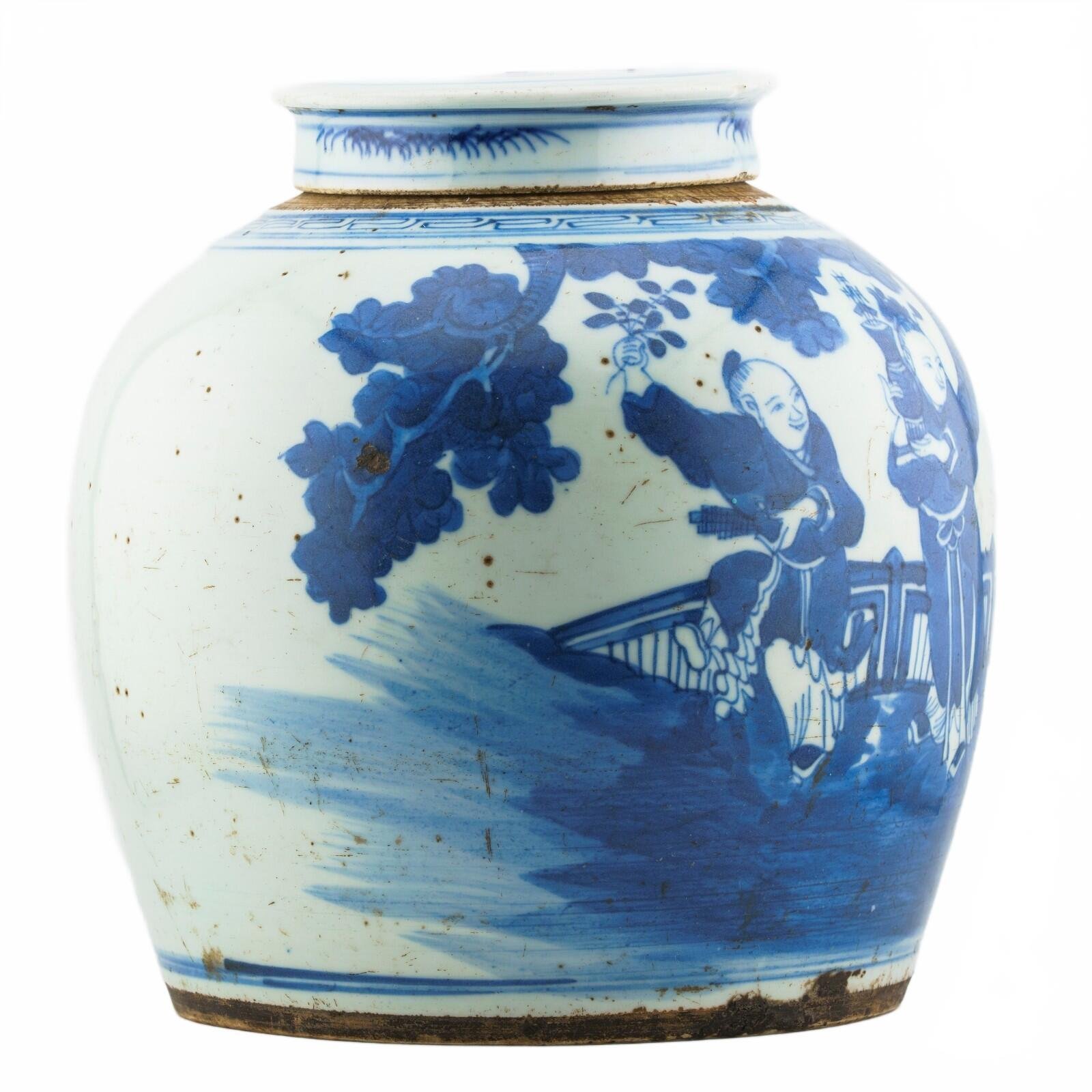 Chinese Porcelain Ginger Jar Blue White Hundreds Boys Late Qing Period 19th C - Image 9