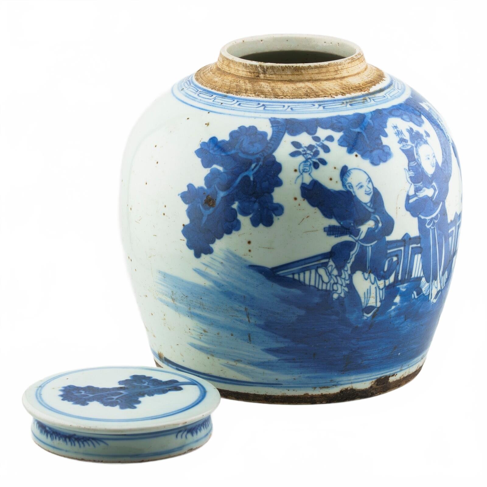 Chinese Porcelain Ginger Jar Blue White Hundreds Boys Late Qing Period 19th C - Image 10