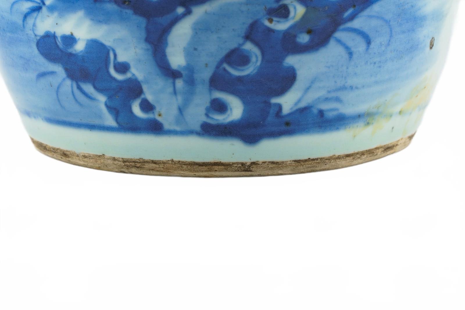 Chinese Porcelain Ginger Jar Blue White Butterfly Peony Late Qing Period 19th C - Image 5