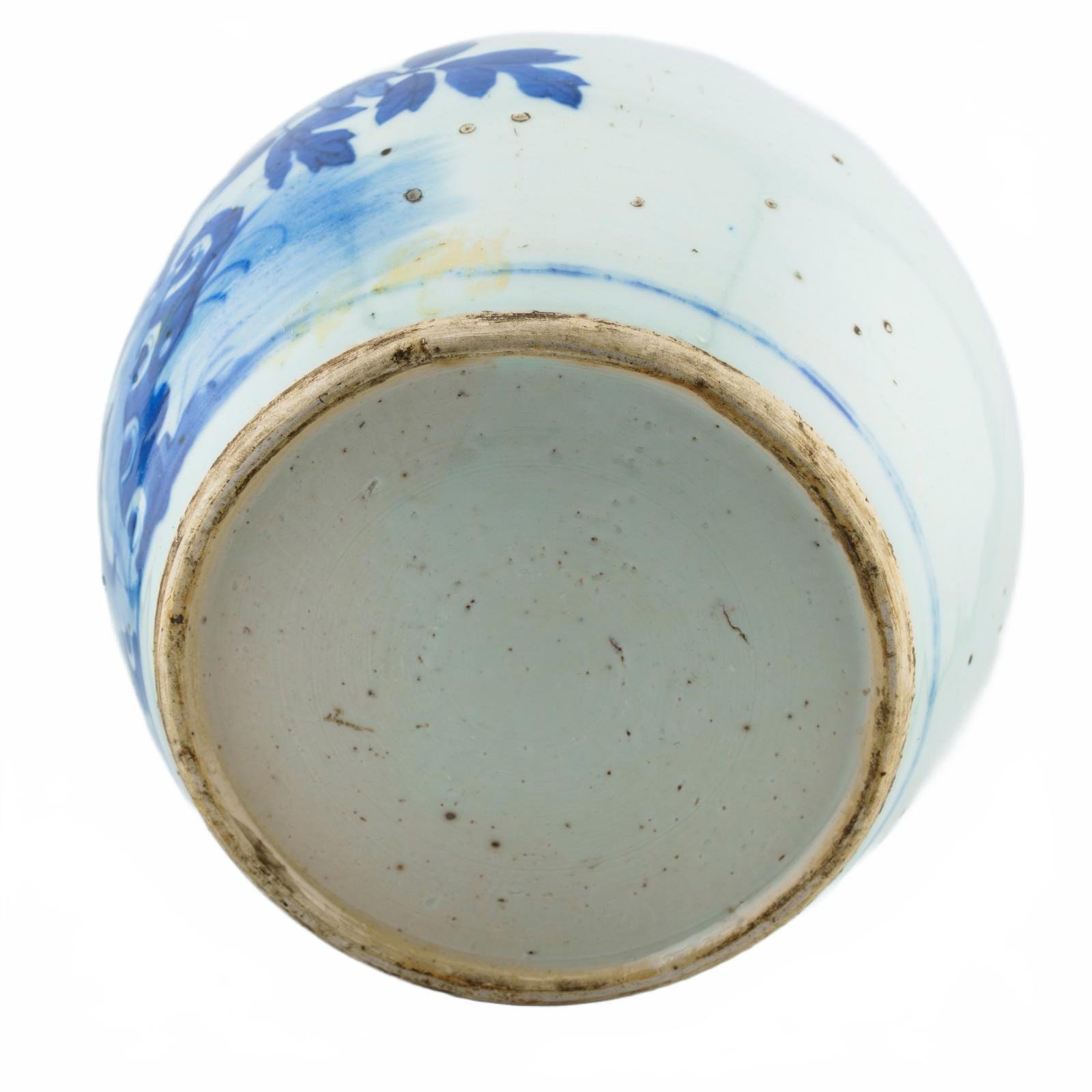 Chinese Porcelain Ginger Jar Blue White Butterfly Peony Late Qing Period 19th C - Image 10