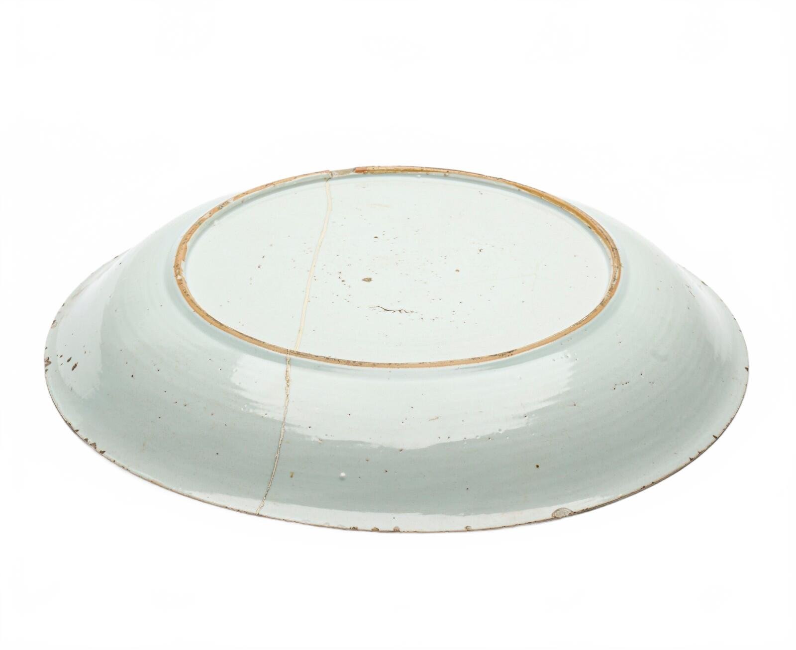 Chinese Porcelain Charger Qianlong Famille Rose Light Lime Enamel Gilt Qing 18C - Image 11