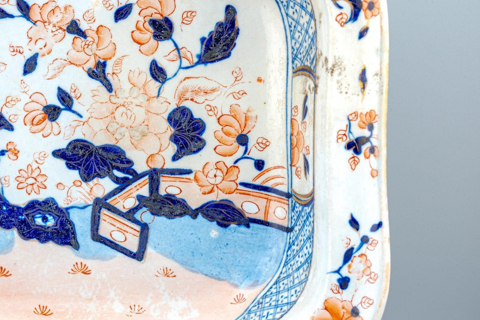 England Imari Staffordshire Porcelain Deep Dish Gilt Mark Period 19th Century - Image 9