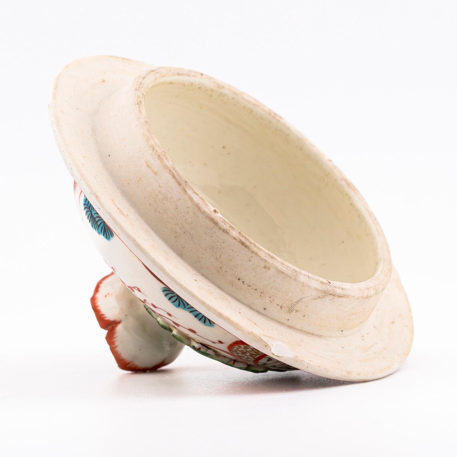English Porcelain Worcester Cover for Teapot Gilt Bud Finial Period 18th Century - Image 10